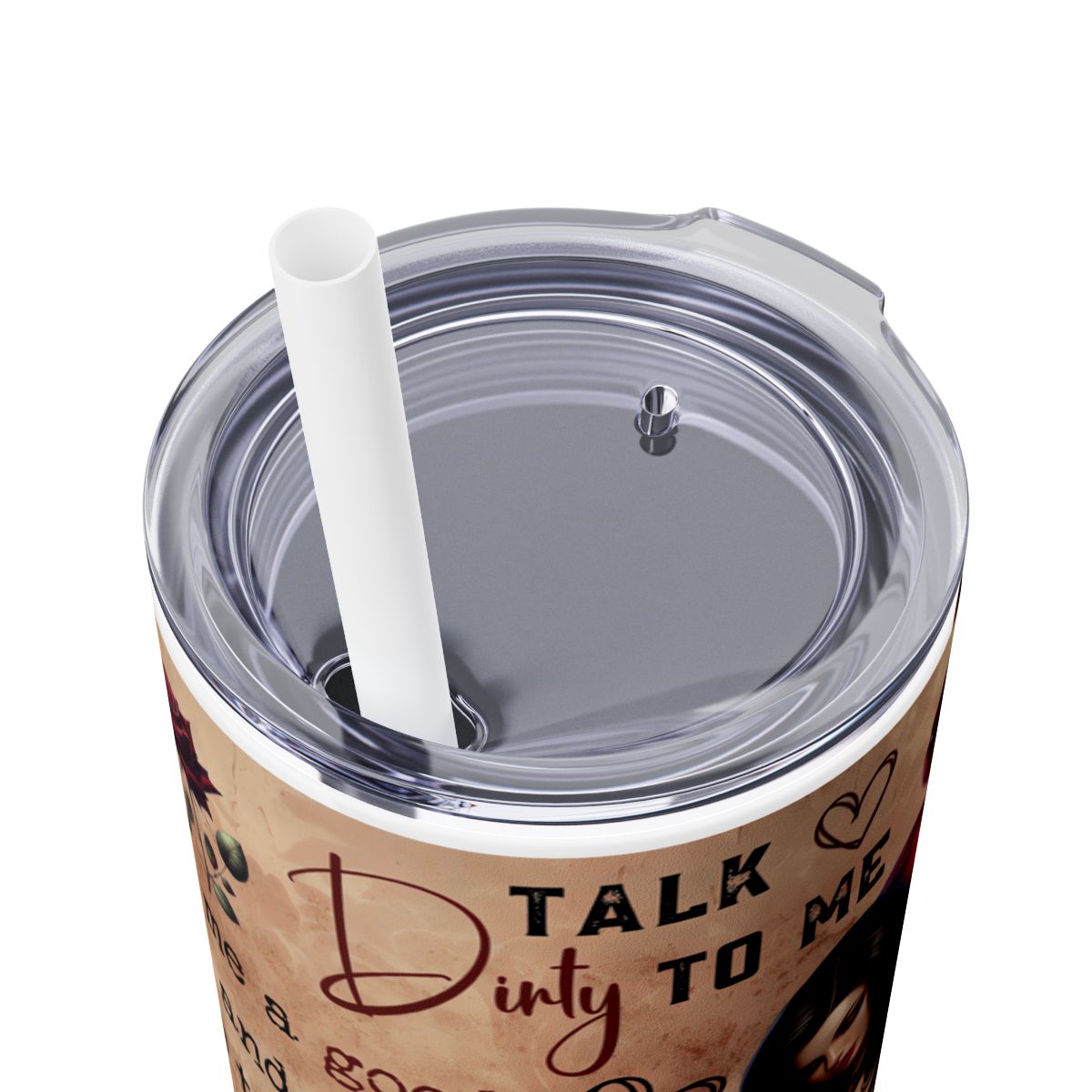 Dark Romance Reader Tumbler - 20 oz Skinny Insulated Cup for Book Lovers - Sippincity