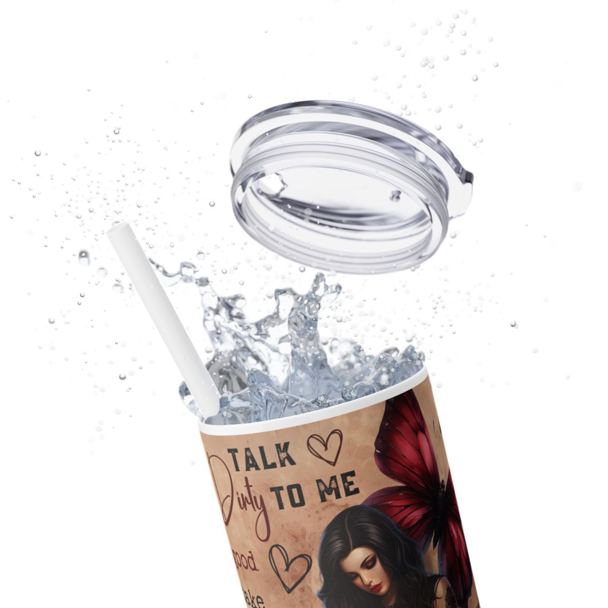 Dark Romance Reader Tumbler - 20 oz Skinny Insulated Cup for Book Lovers - Sippincity