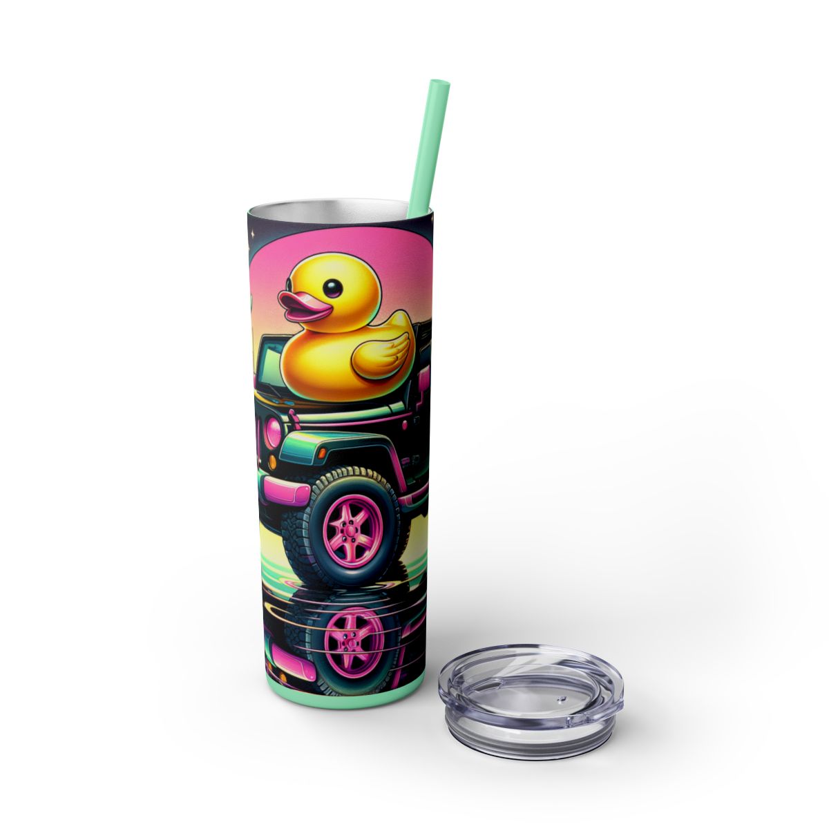 Happy Duck Tumbler 20 oz Skinny Yellow Duck Travel Cup - Sippincity