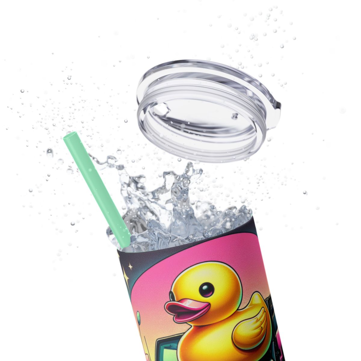 Happy Duck Tumbler 20 oz Skinny Yellow Duck Travel Cup - Sippincity