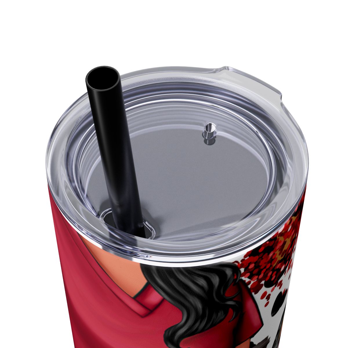 Funny Red Nurse Tumbler – 20 oz Skinny Insulated Cup with Leopard Glitter & Nutritional Facts - Sippincity