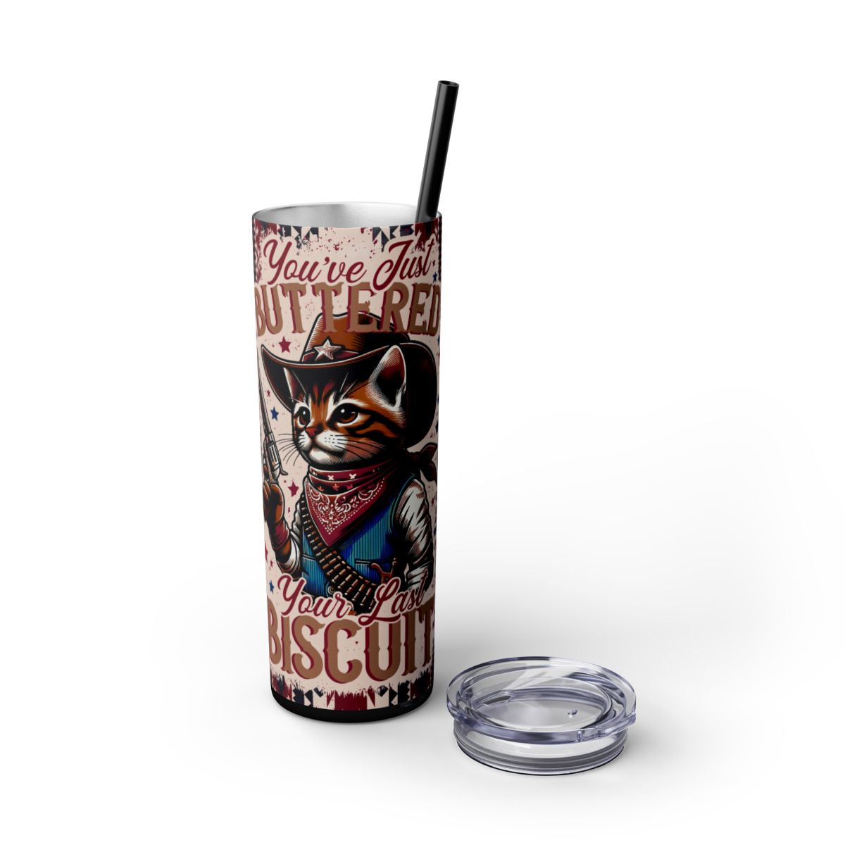 Buttered Your Last Biscuit Cat Tumbler – 20 oz Funny Southern Cat Design, Sassy Cat Lover Gift - Sippincity