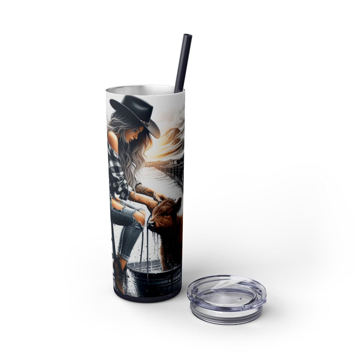 Farm Girl 20 oz Tumbler – Cute Highland Cow Coffee Cup for Western Women - Sippincity