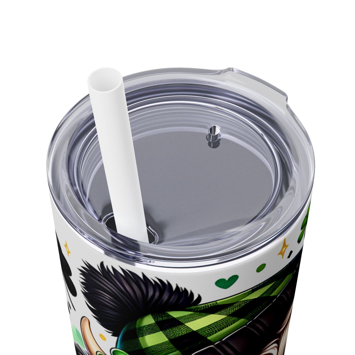 Highland Cow Shamrock 20 oz Skinny Tumbler – Lucky Farm Animal Cup - Sippincity