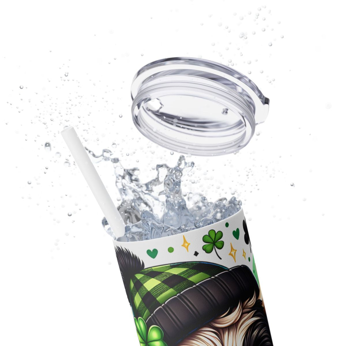 Highland Cow Shamrock 20 oz Skinny Tumbler – Lucky Farm Animal Cup - Sippincity