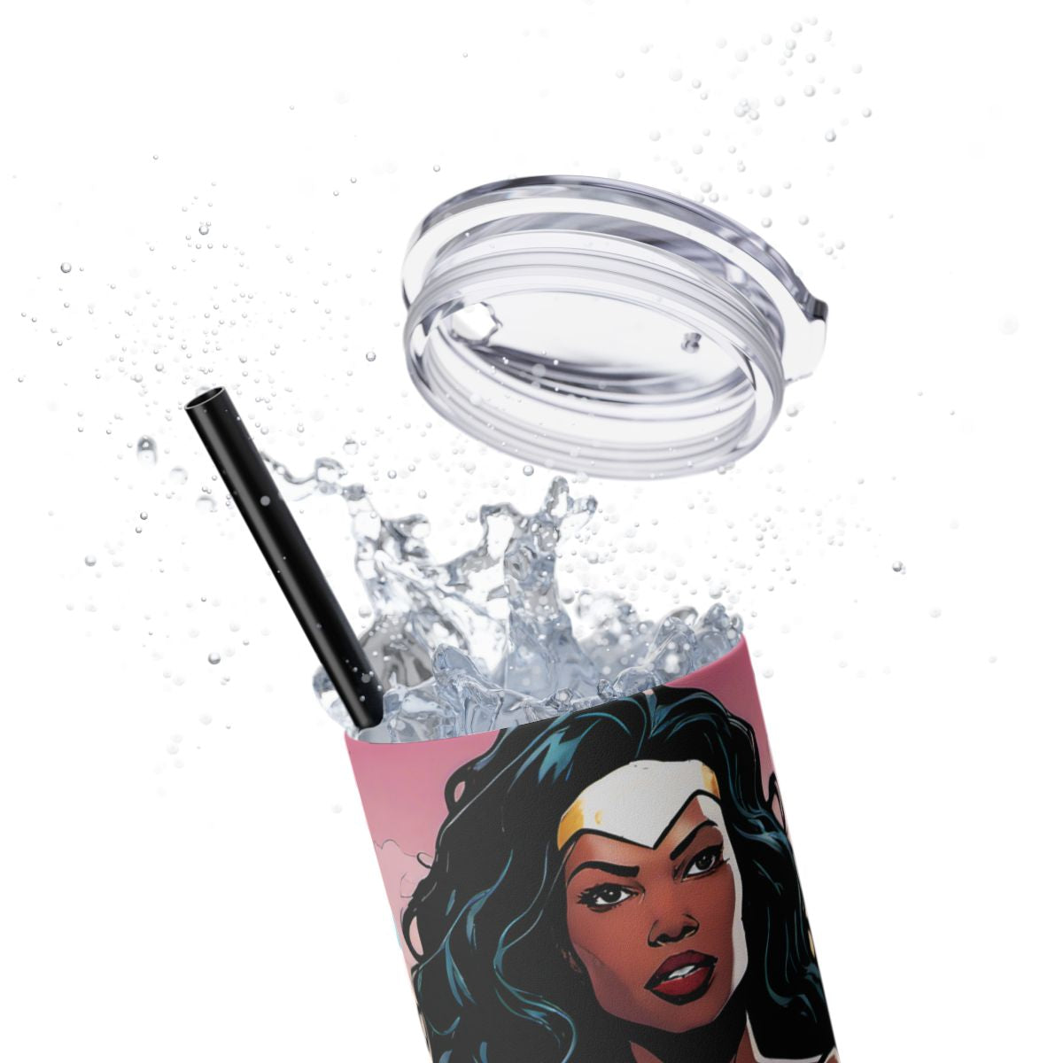 Black Warrior Princess Comic Tumbler - Slay the Day & Be Bold - Sippincity