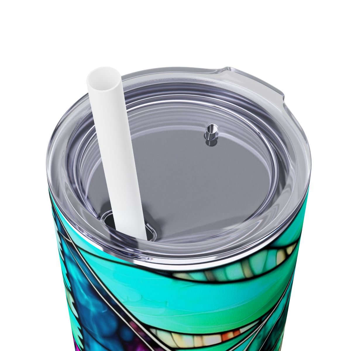 Stained Glass Shark Tumbler - 20oz Ocean Lover Drinkware - Sippincity