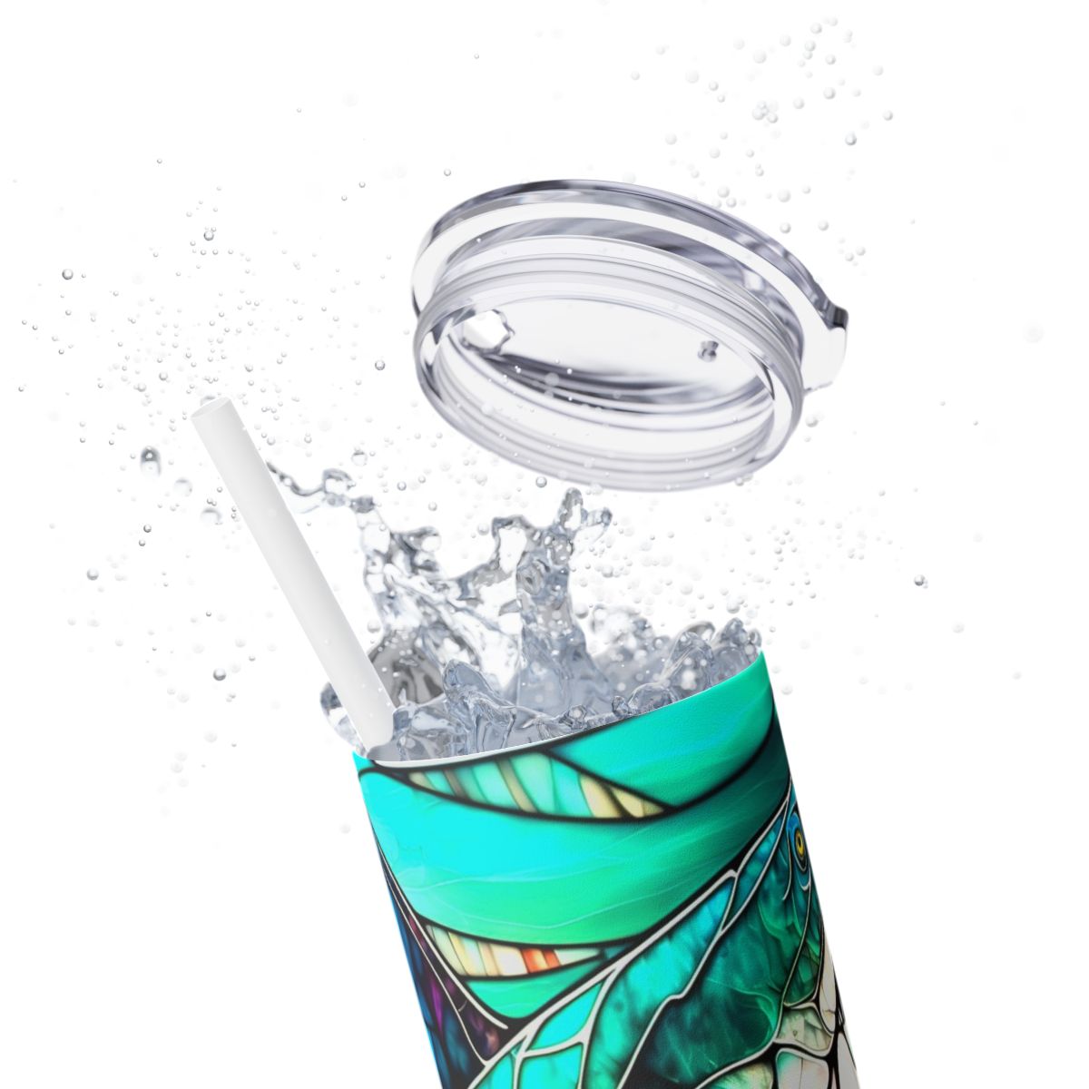 Stained Glass Shark Tumbler - 20oz Ocean Lover Drinkware - Sippincity