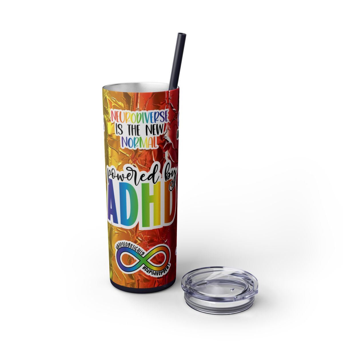 Powered by ADHD Tumbler - Neurodivergent Drinkware for Focus & Fun - Sippincity