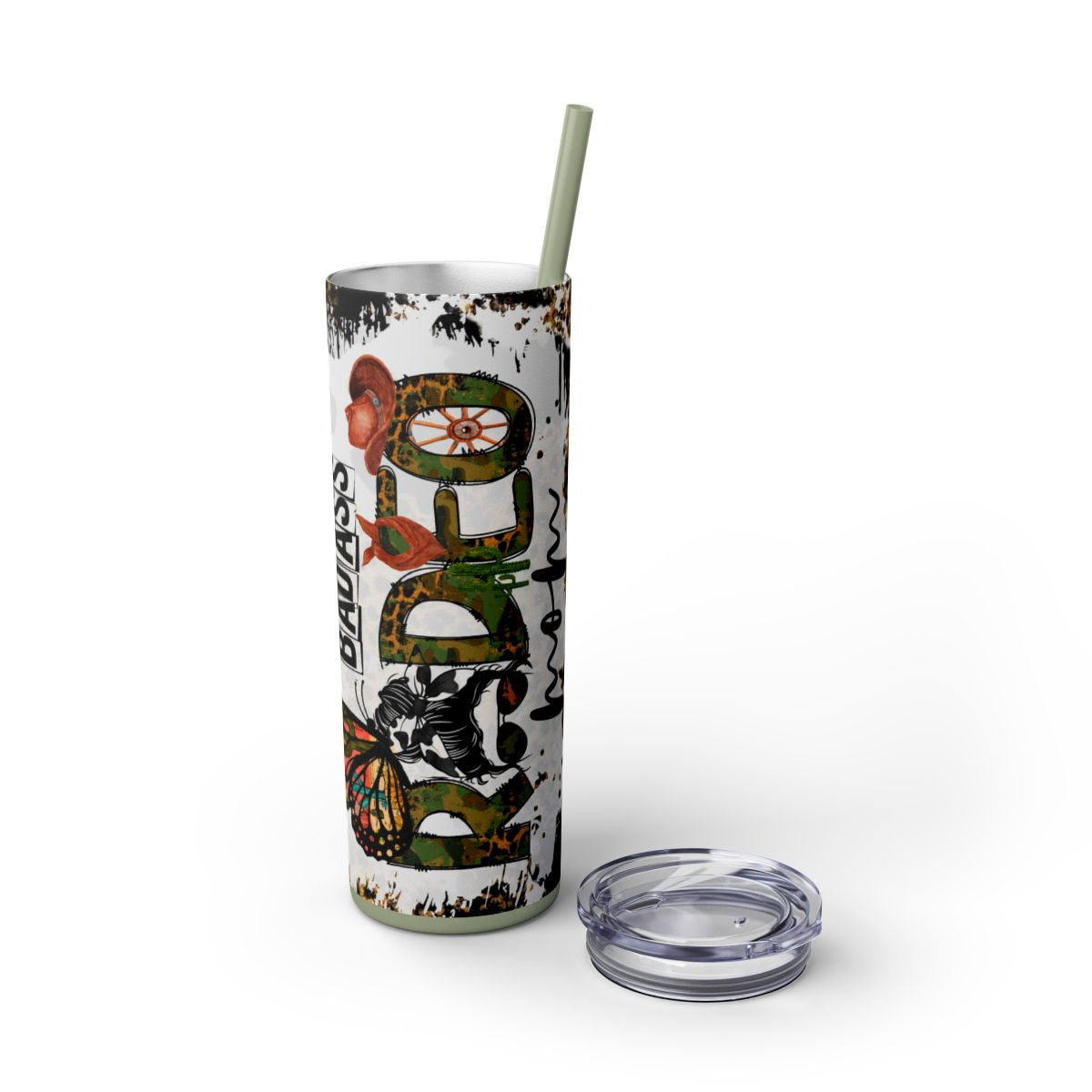 Badass Rodeo Mom Cup – Rustic Western Stainless Steel Tumbler with Messy Bun Design - Sippincity
