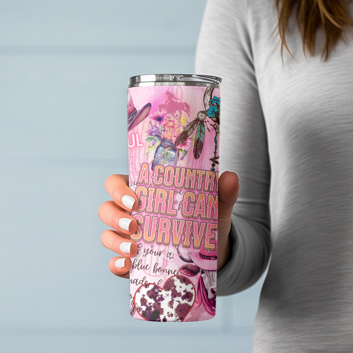Cowgirl Western Boots Design Tumbler 20 oz - Sippincity