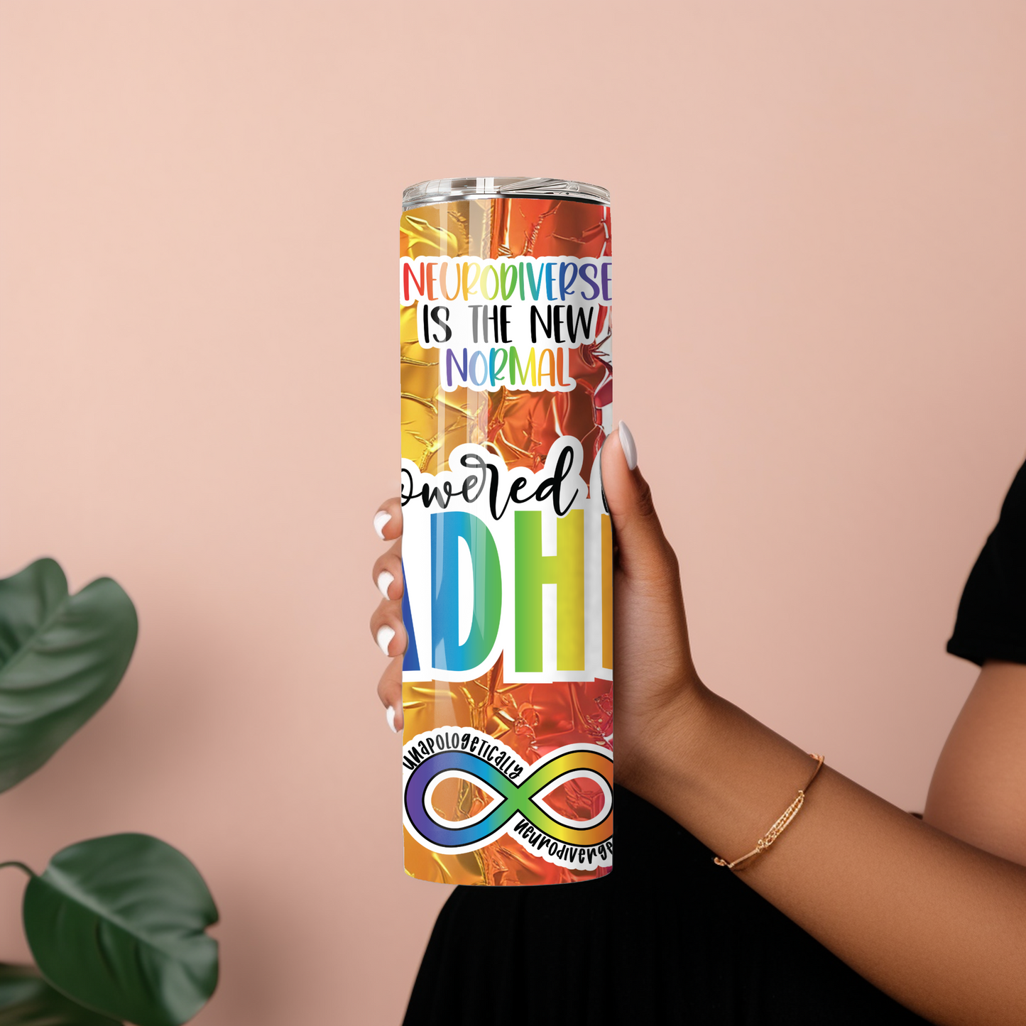 Powered by ADHD Tumbler - Neurodivergent Drinkware for Focus & Fun - Sippincity