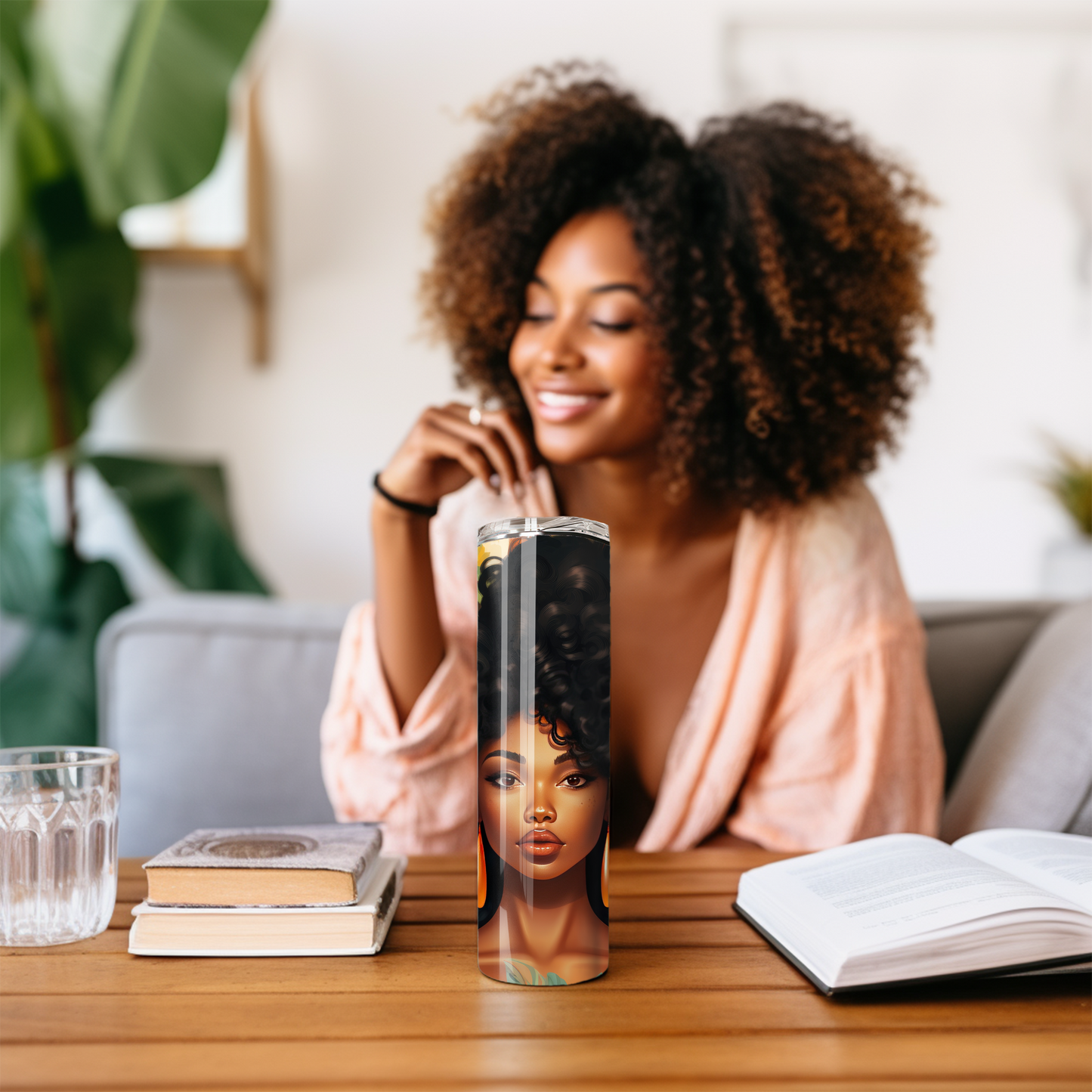 Tumbler Cup Black African American Woman 20oz - Sippincity