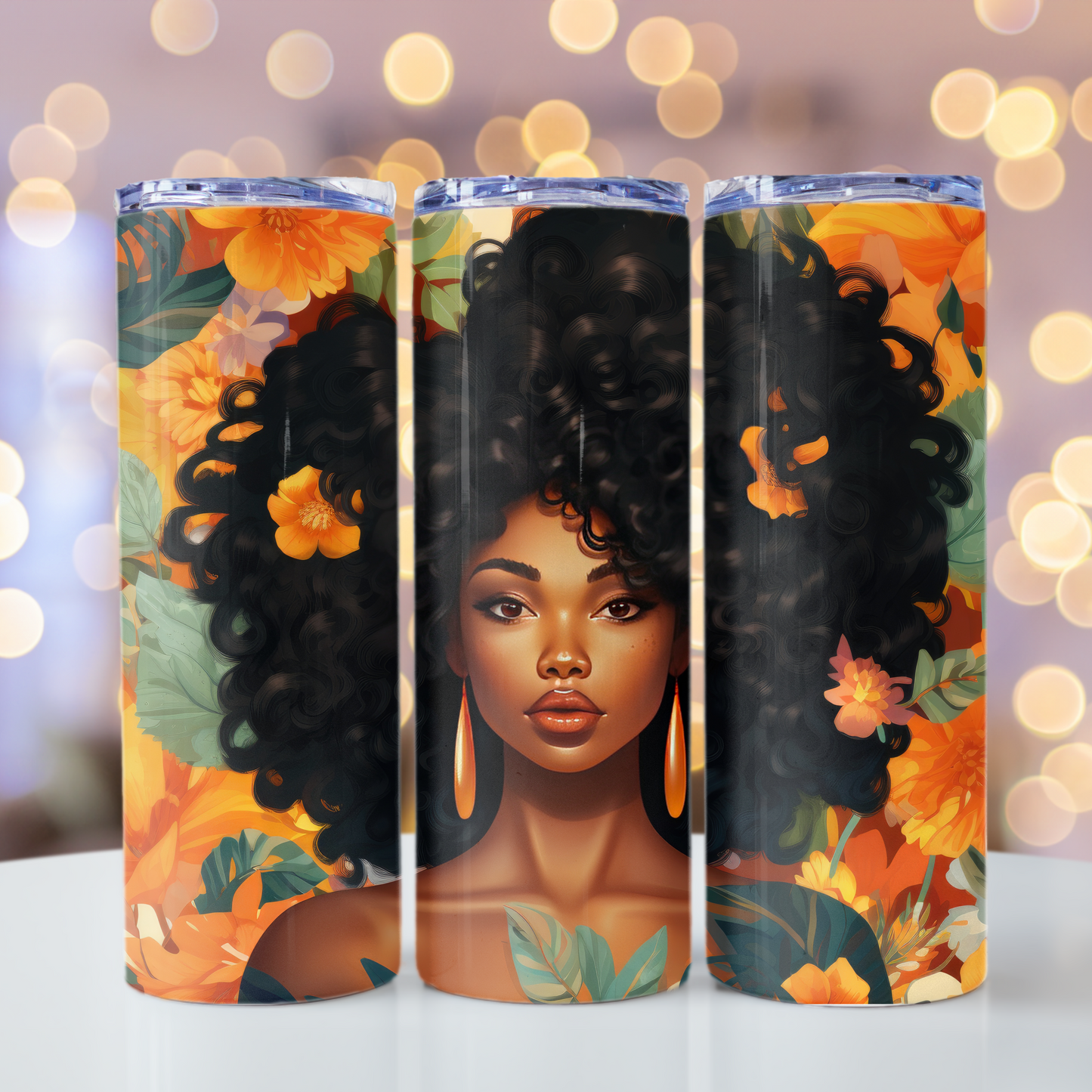 Tumbler Cup Black African American Woman 20oz - Sippincity