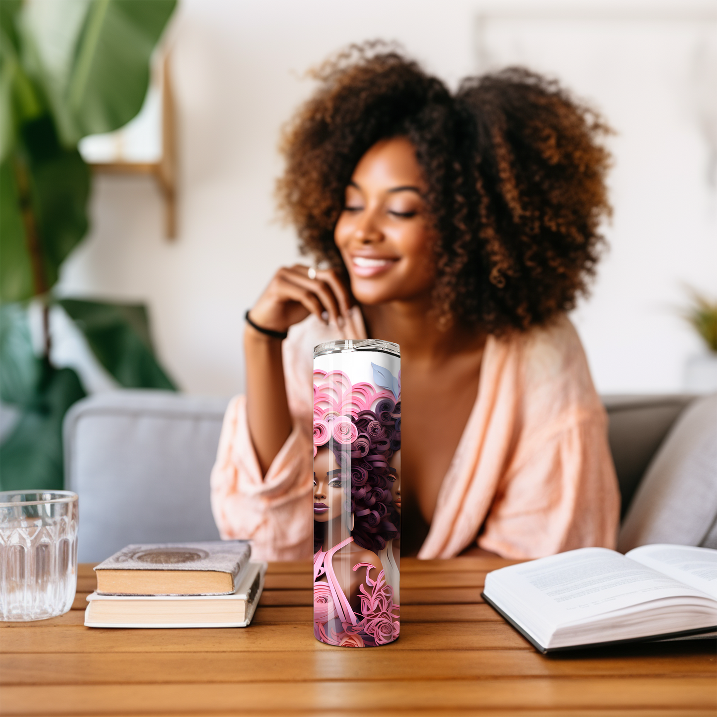 3D Melanin Beauty Tumbler – 20oz Black Girl Cup