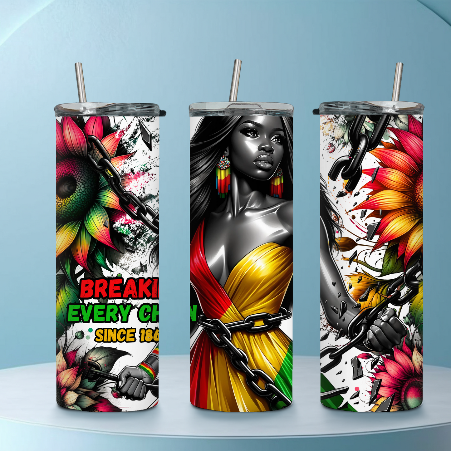 Afrocentric Tumbler – Breaking Every Chain Liberation Design