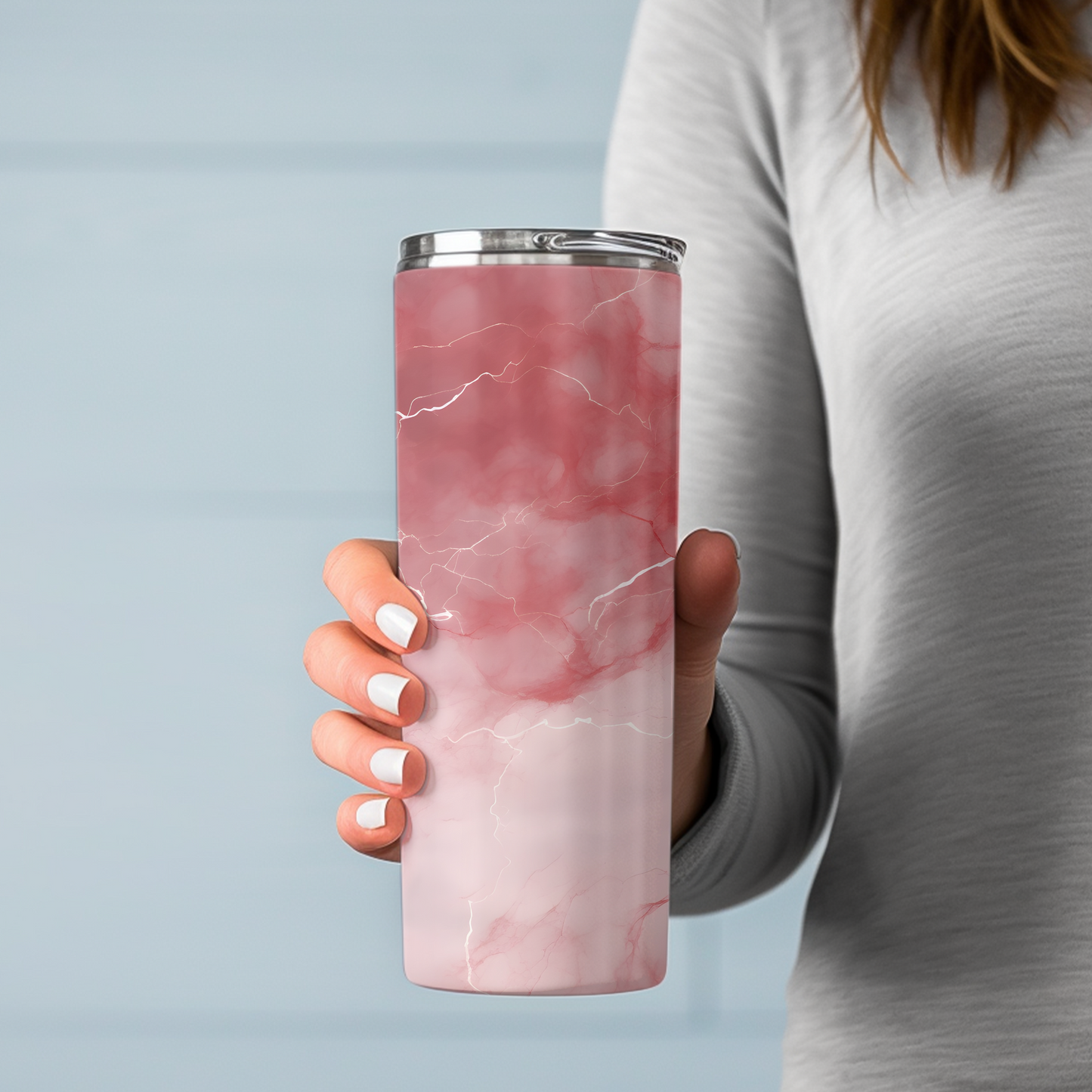 Colorful Pink Marble Travel Tumbler – Perfect for On-the-Go - Sippincity