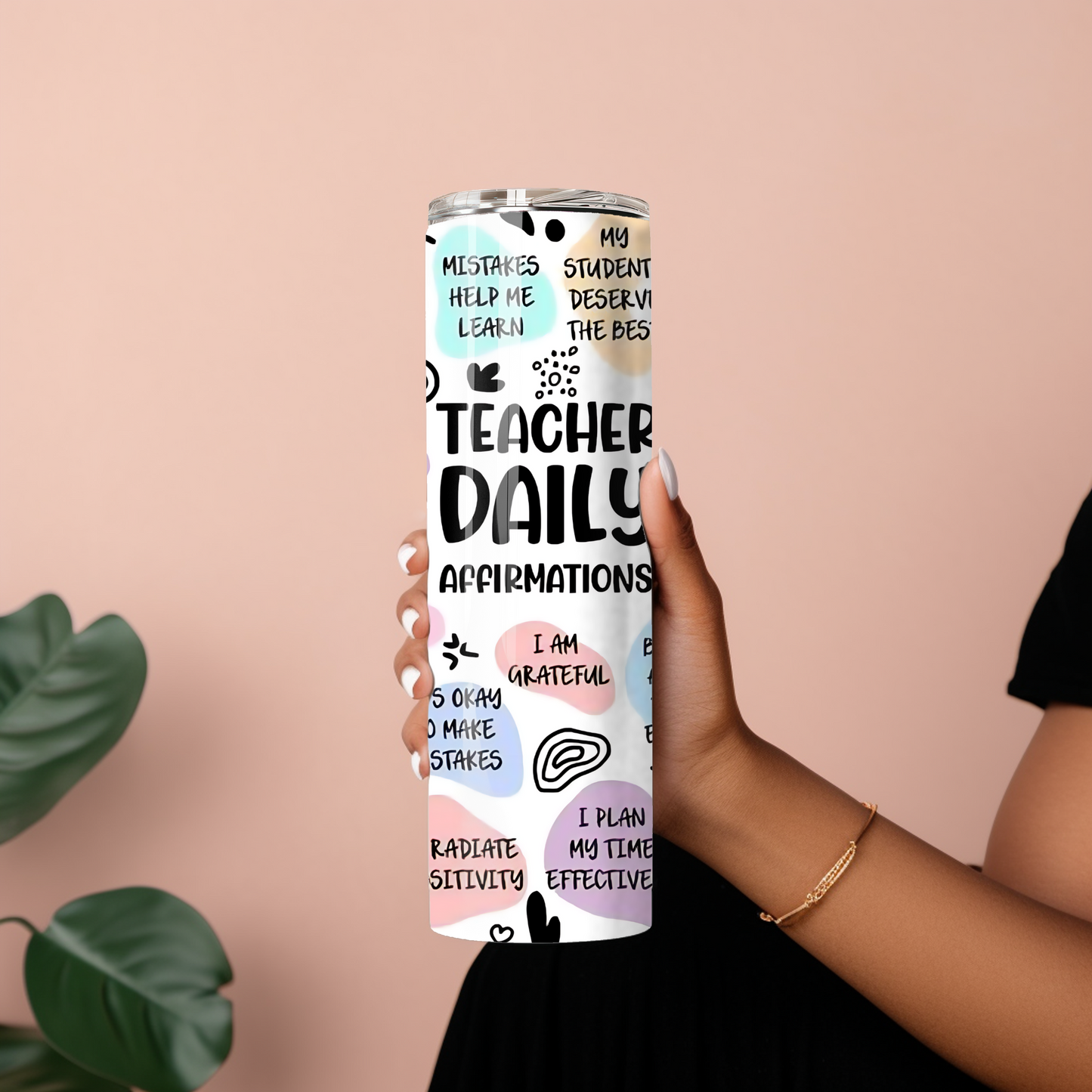 Daily Affirmations Teacher Tumbler - Motivational Gift for Teachers - Sippincity