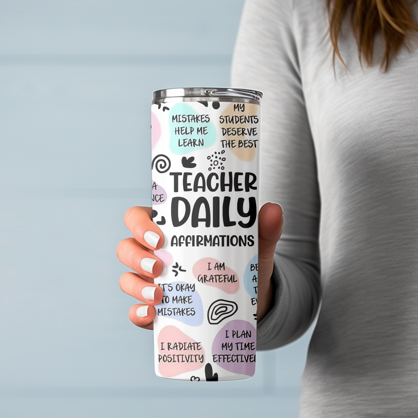 Daily Affirmations Teacher Tumbler - Motivational Gift for Teachers - Sippincity