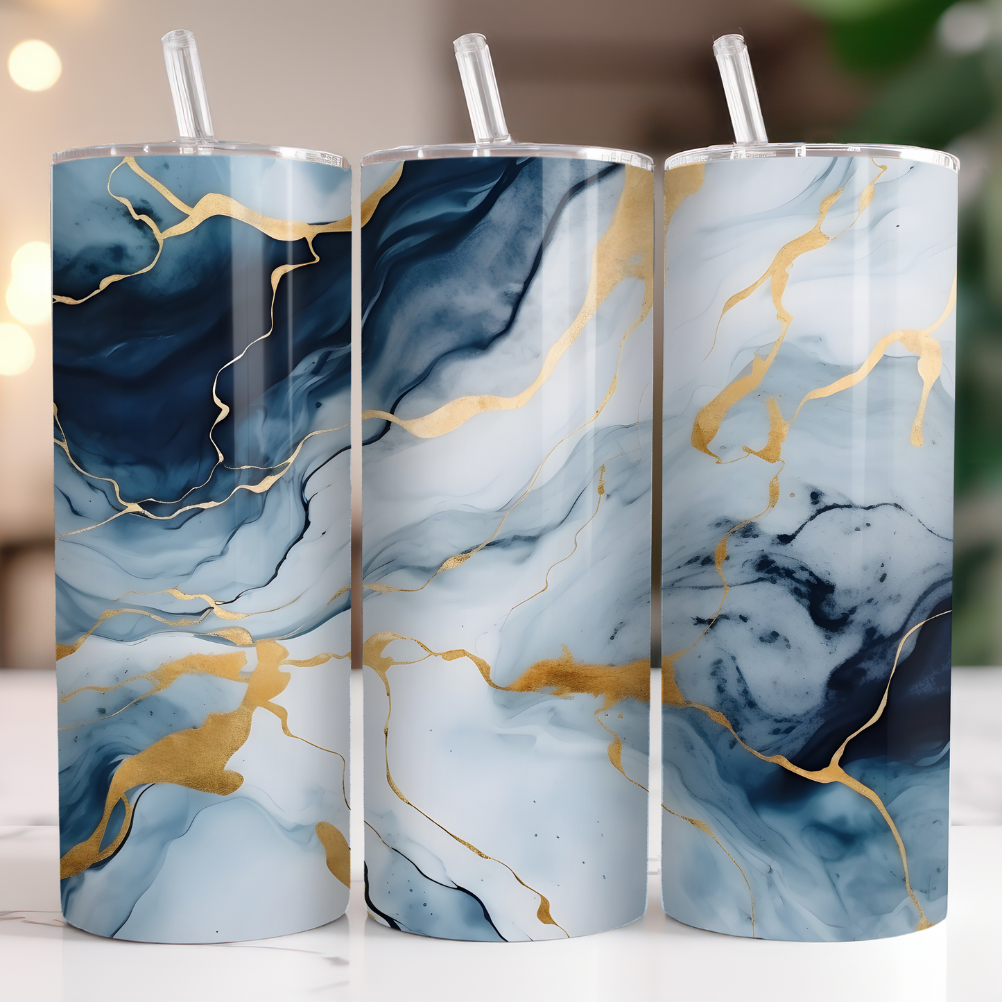 Colorful Blue Marble Insulated Tumbler – 20 oz - Sippincity