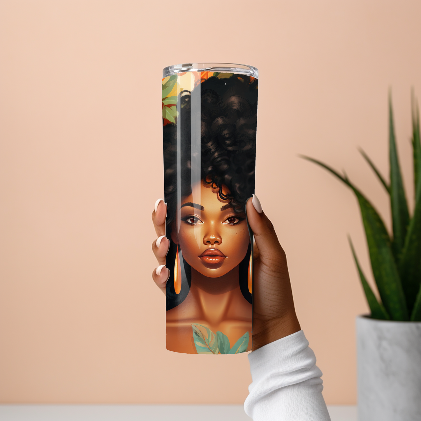 Tumbler Cup Black African American Woman 20oz - Sippincity
