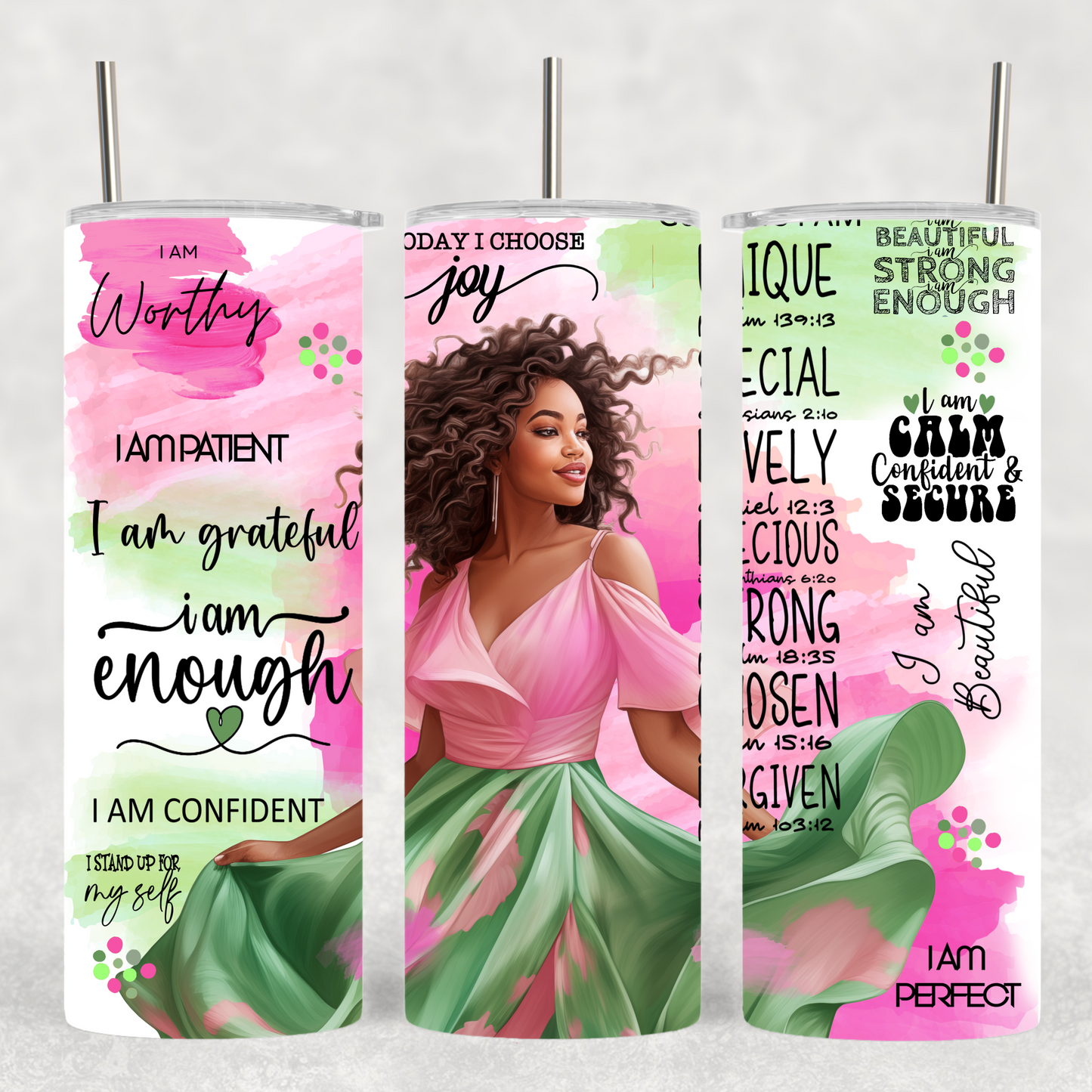 Black Self-Love Affirmation 20 oz Skinny Tumbler – Inspirational Gift - Sippincity