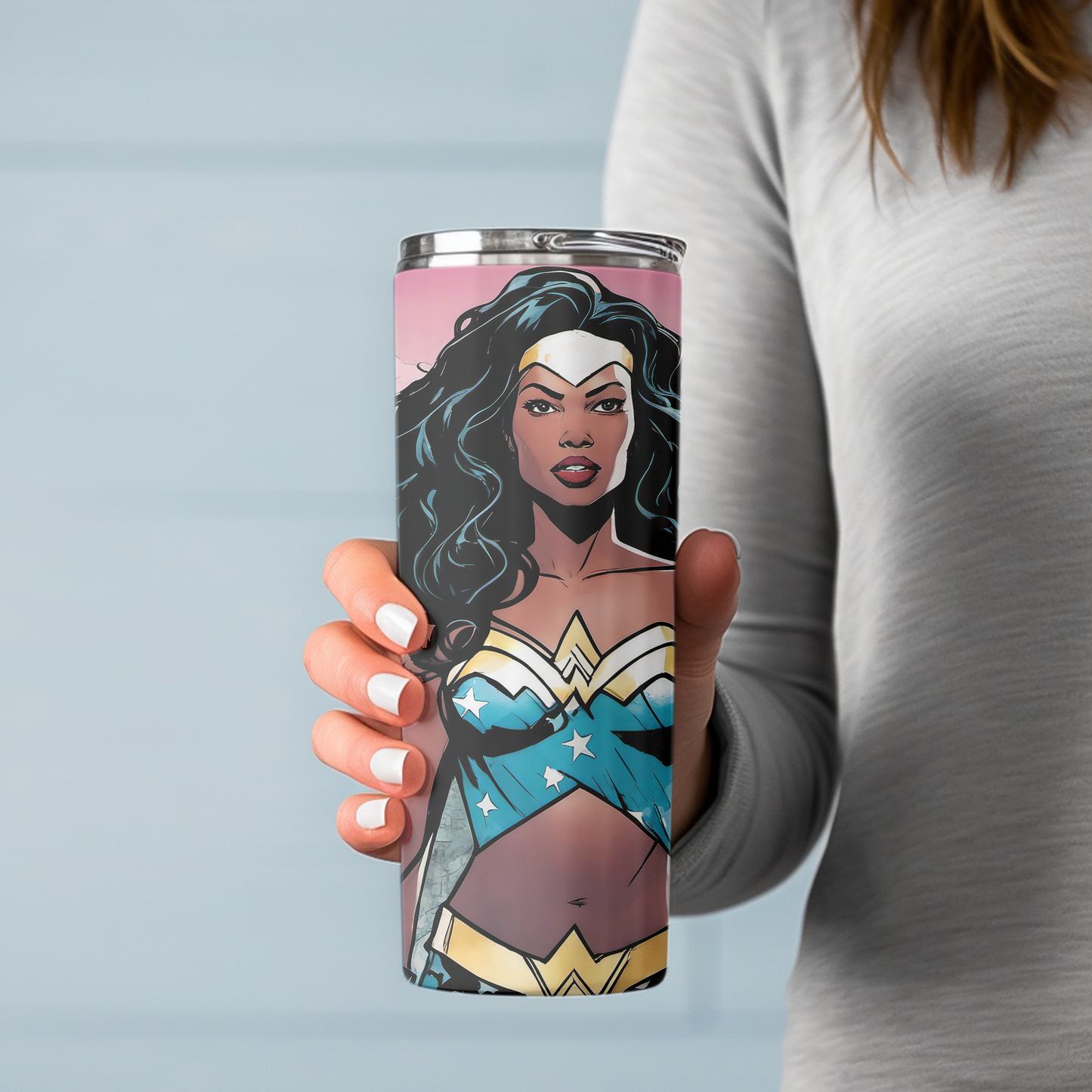 Black Warrior Princess Comic Tumbler - Slay the Day & Be Bold - Sippincity