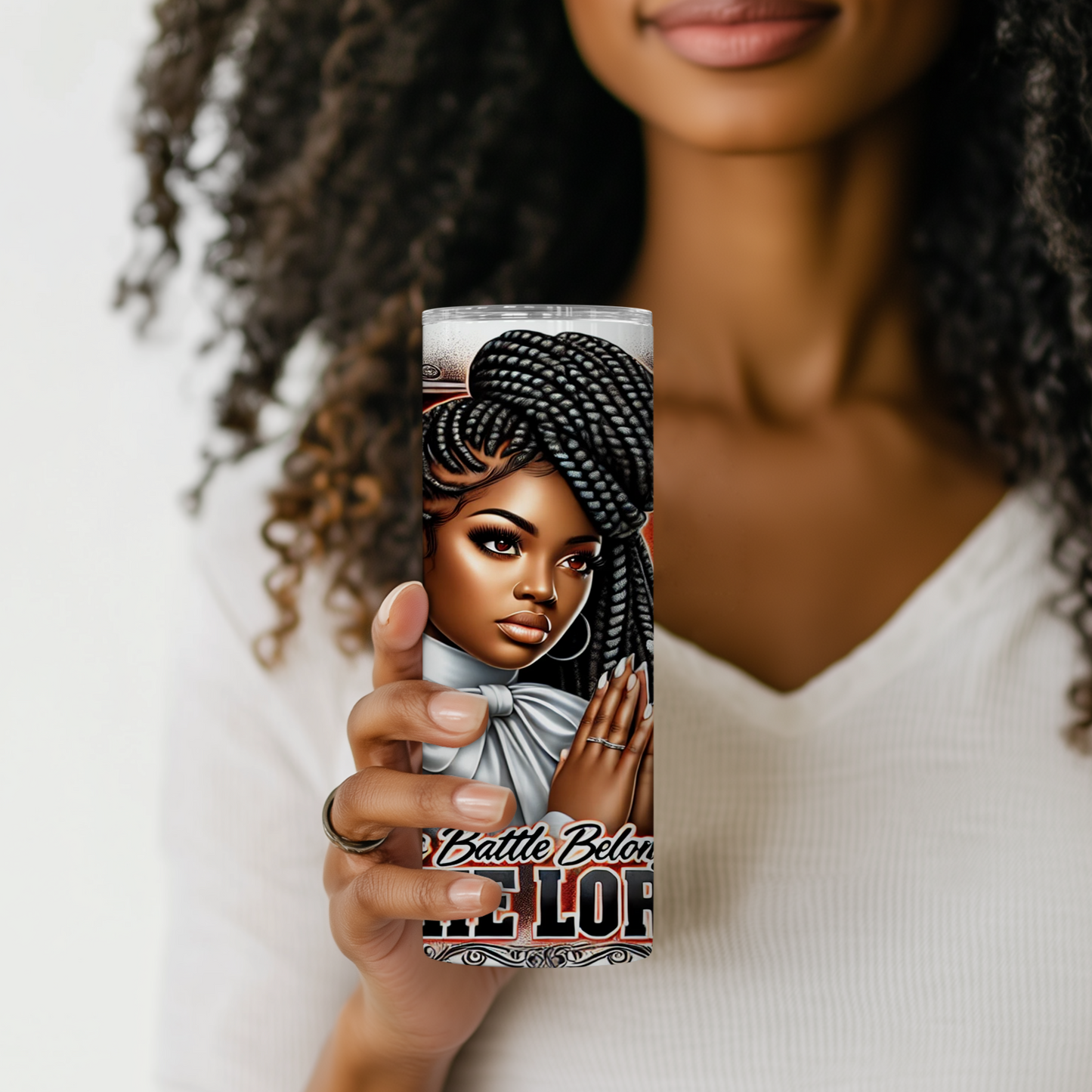 20 oz Faith Tumbler – This Battle Belongs to the Lord Design