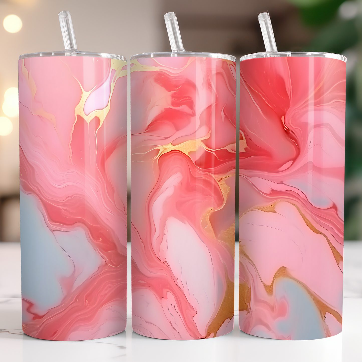 Pink Colorful Marble 20 oz Tumbler – Vibrant & Elegant Drinkware - Sippincity