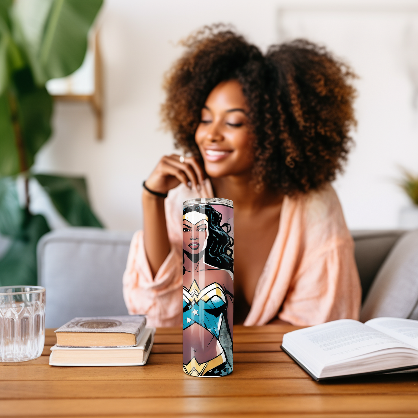 Black Warrior Princess Comic Tumbler - Slay the Day & Be Bold - Sippincity