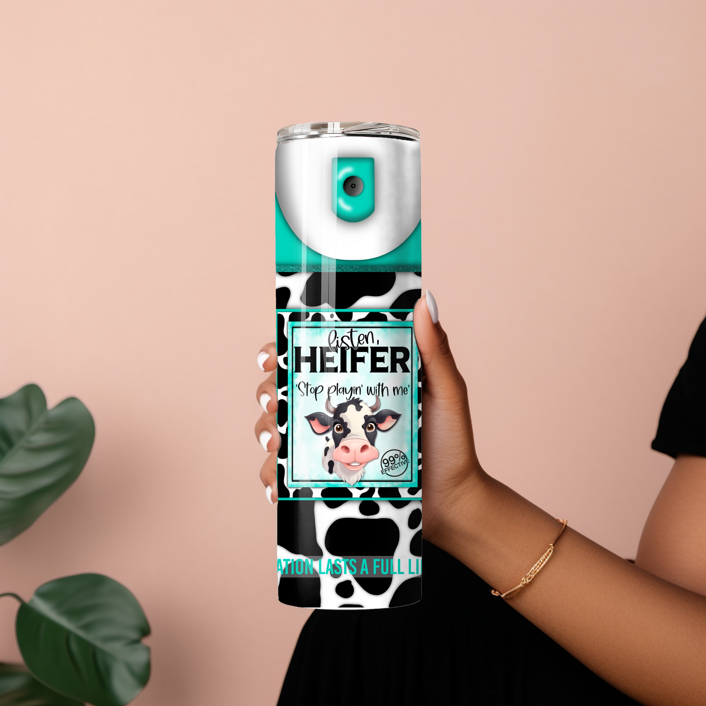 Listen Heifer 20 oz Skinny Tumbler – Funny Cow Print Cup, Sassy Farm Gift, Western Country Drinkware - Sippincity