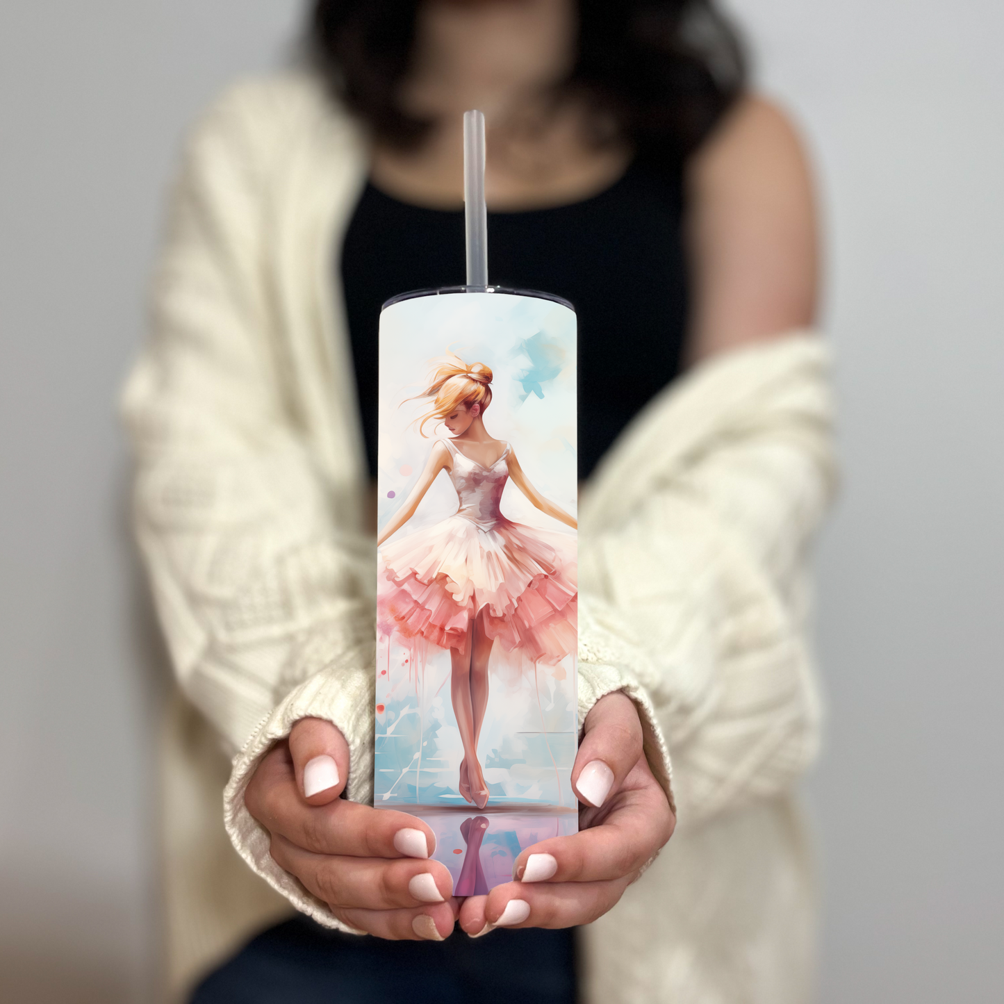 3D Ballet Tutu 20 oz Skinny Insulated Tumbler – Gift for Her