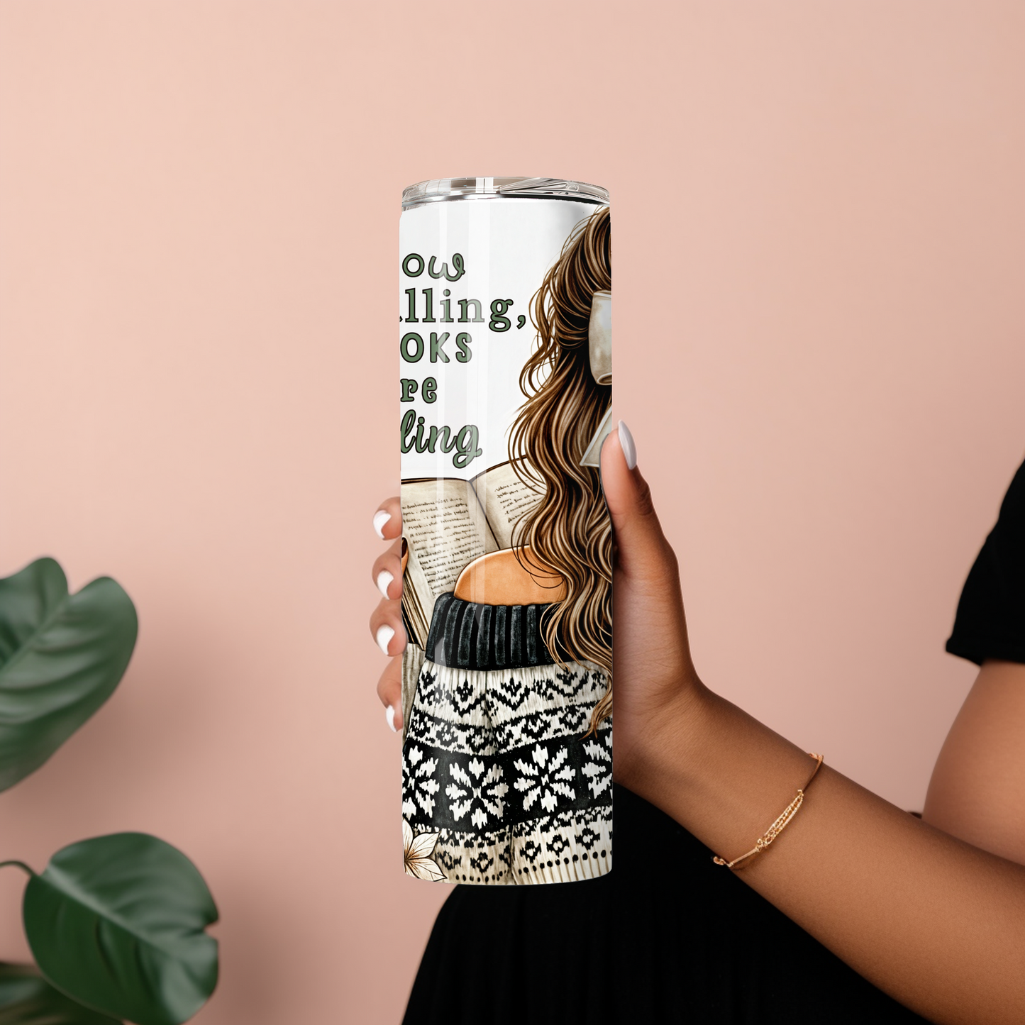 Cozy Winter Book Lover 20 oz Skinny Tumbler – Holiday Reading Vibes - Sippincity