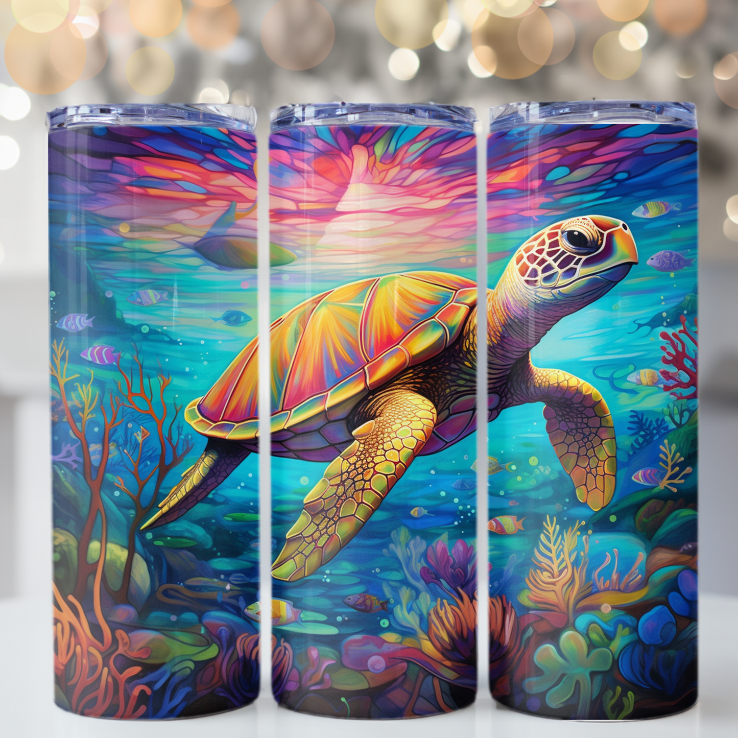 Ocean Sea Turtle 20 oz Tumbler – Stunning Marine Life Design - Sippincity