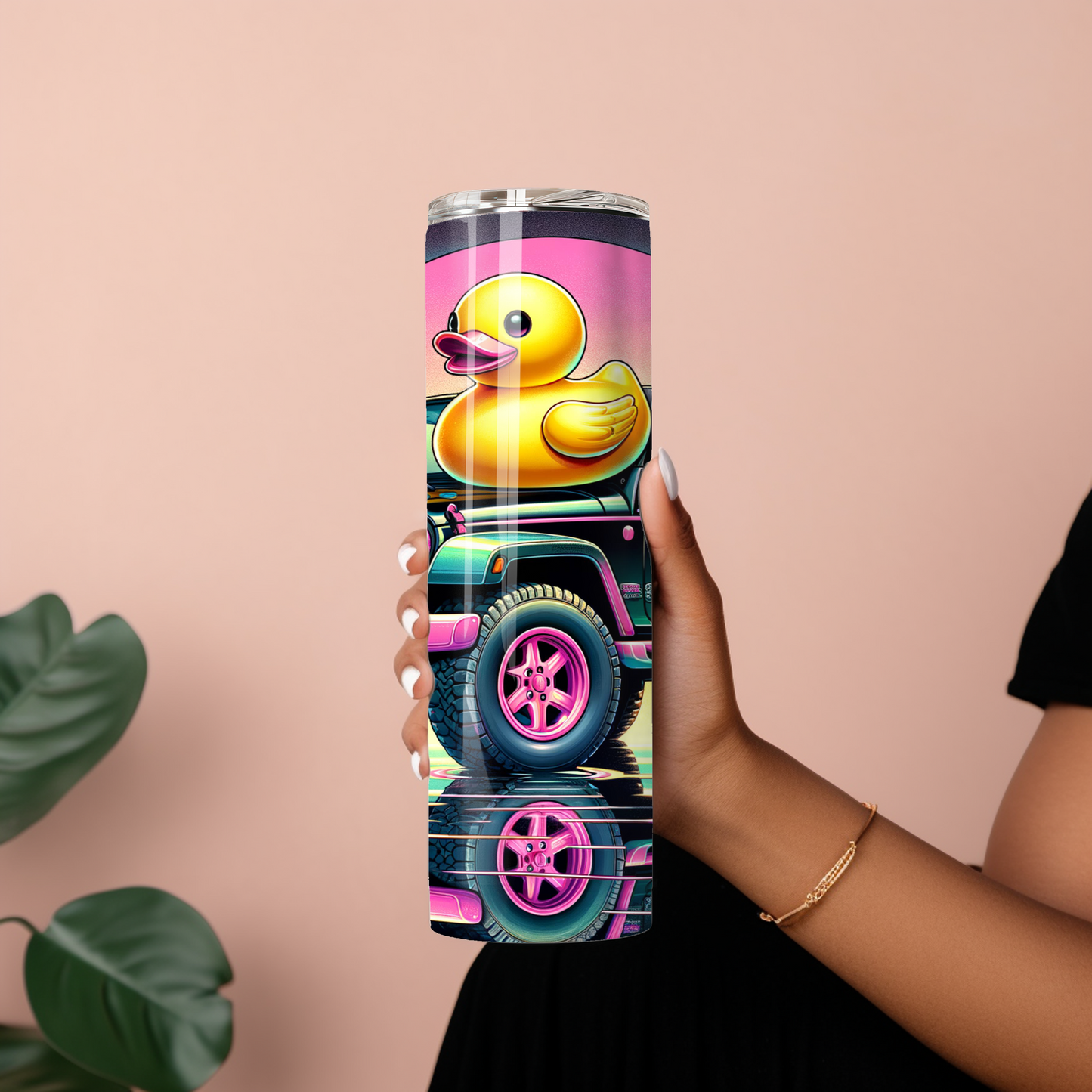 Happy Duck Tumbler 20 oz Skinny Yellow Duck Travel Cup - Sippincity