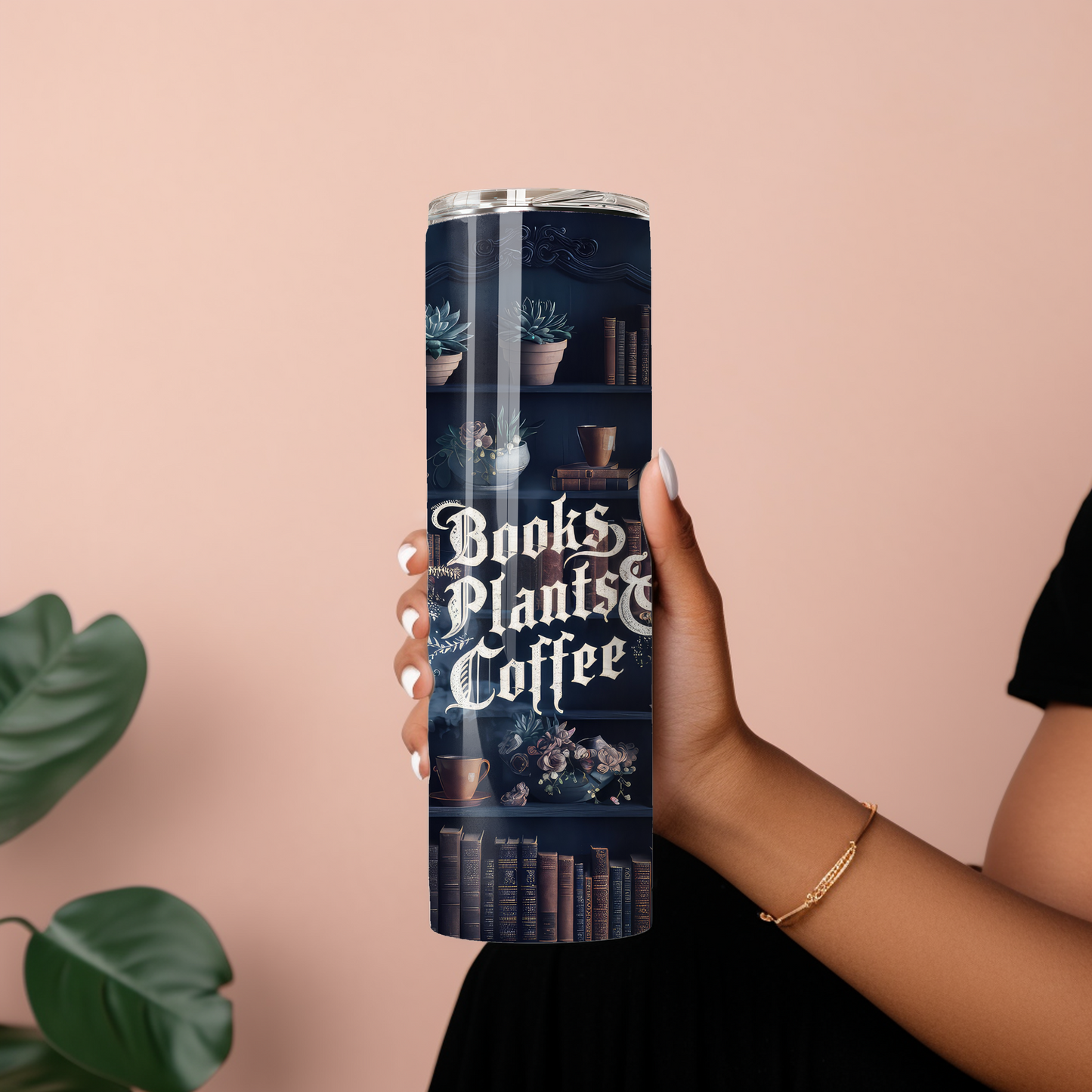 Books Plants Coffee 20oz Skinny Tumbler with Straw - Sippincity