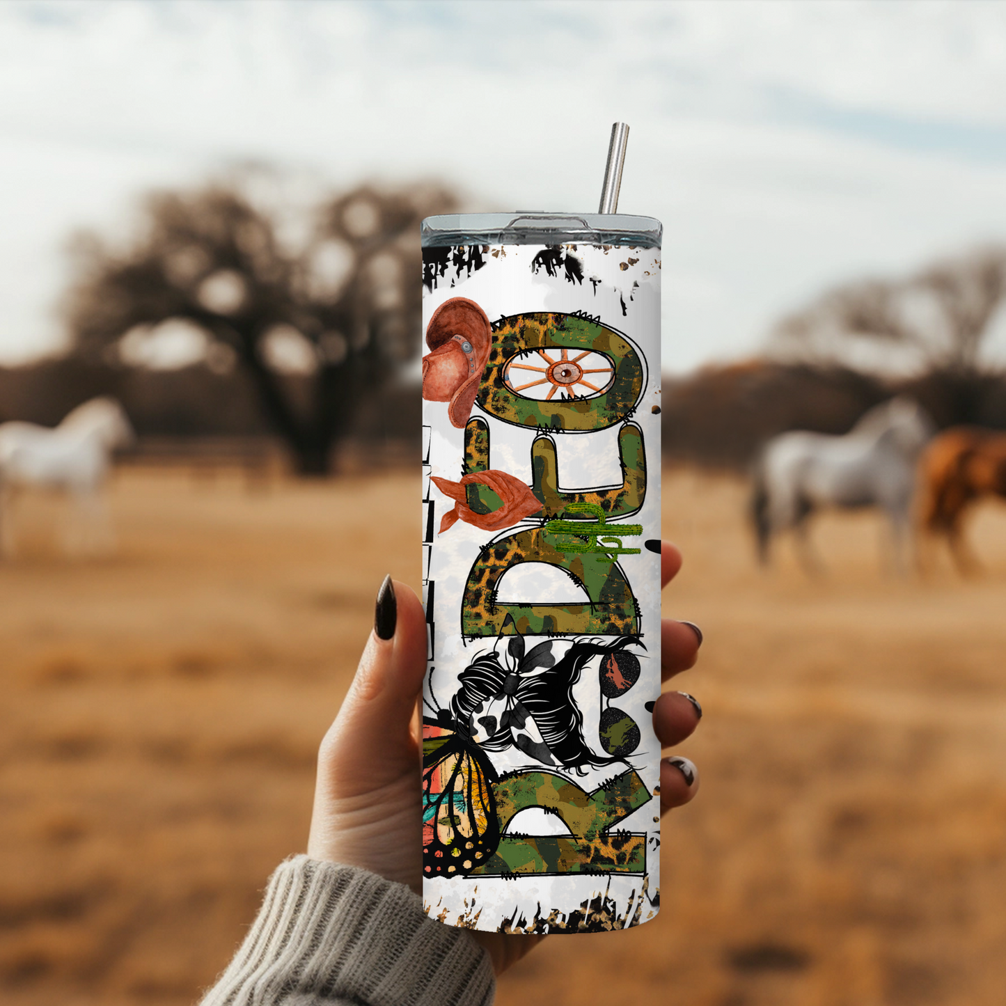 Badass Rodeo Mom Cup – Rustic Western Stainless Steel Tumbler with Messy Bun Design - Sippincity