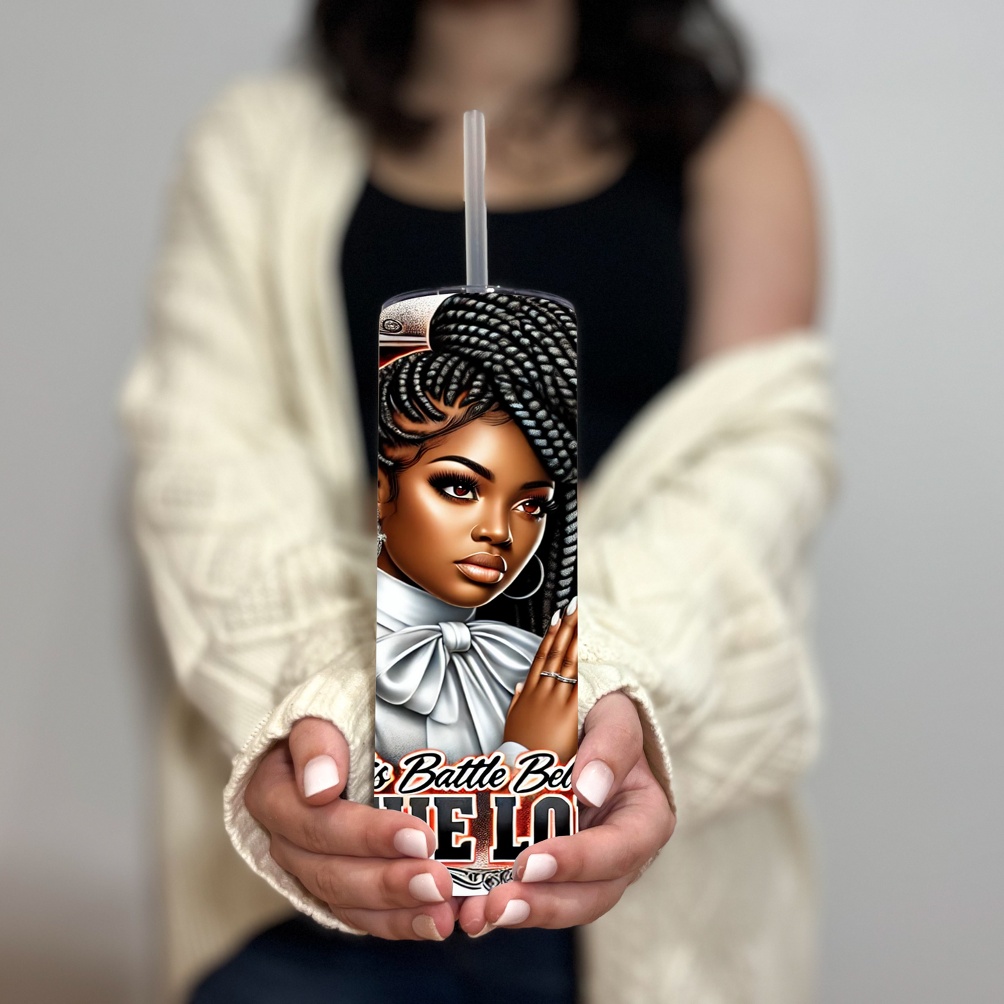 20 oz Faith Tumbler – This Battle Belongs to the Lord Design