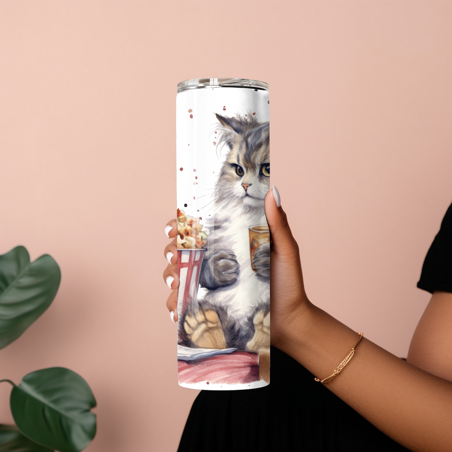Funny Cat Movie Night Tumbler – Cozy Popcorn & Drink Cup - Sippincity