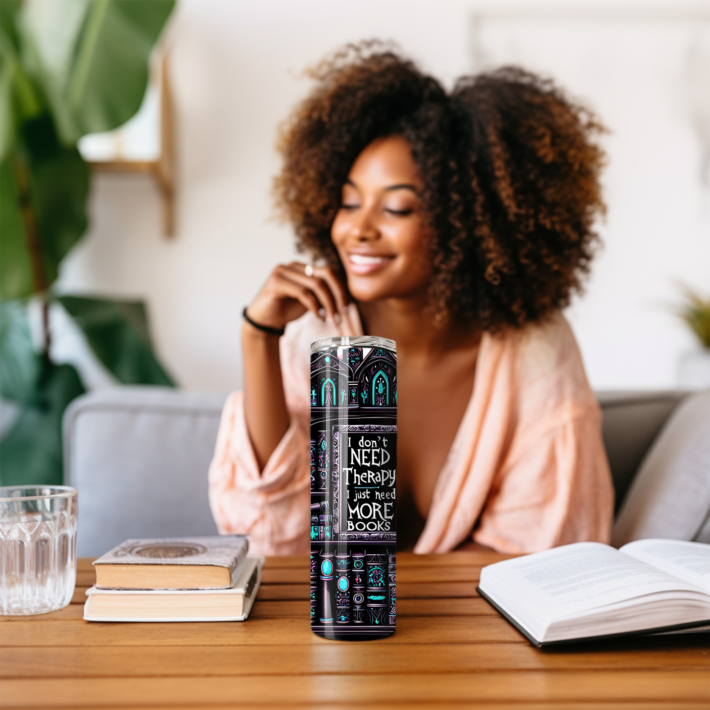 Reading Lover Tumbler - I Don’t Need More Therapy, I Just Need Books - Bookish Gift Idea - Sippincity