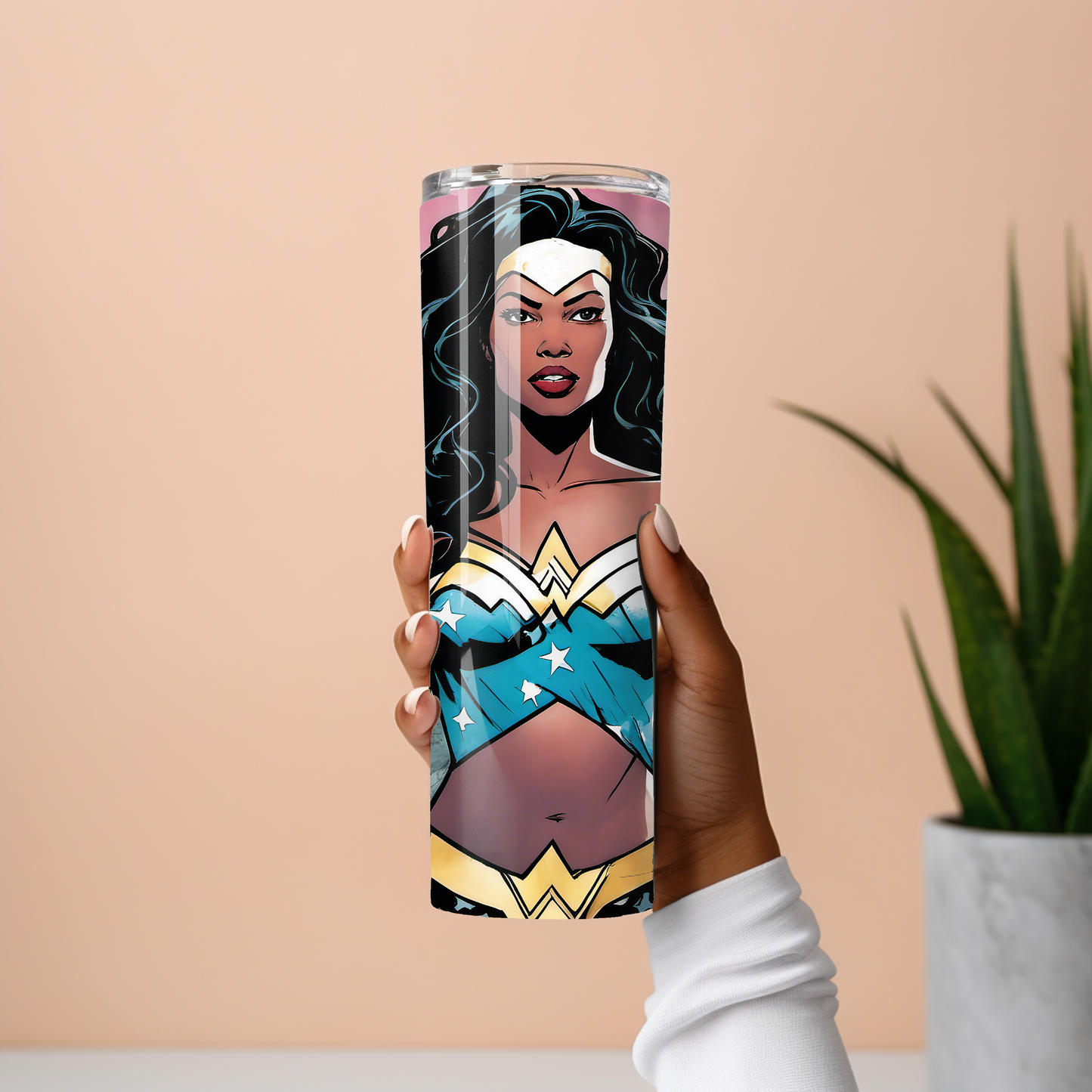 Black Warrior Princess Comic Tumbler - Slay the Day & Be Bold - Sippincity