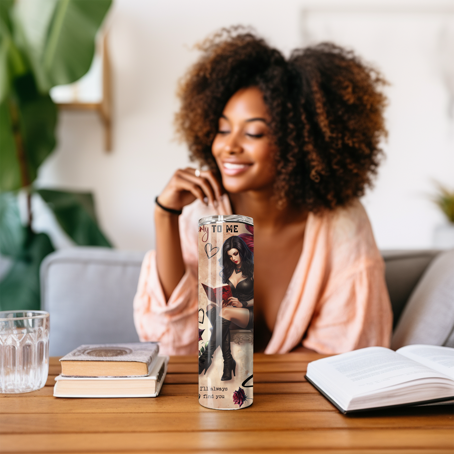 Dark Romance Reader Tumbler - 20 oz Skinny Insulated Cup for Book Lovers - Sippincity