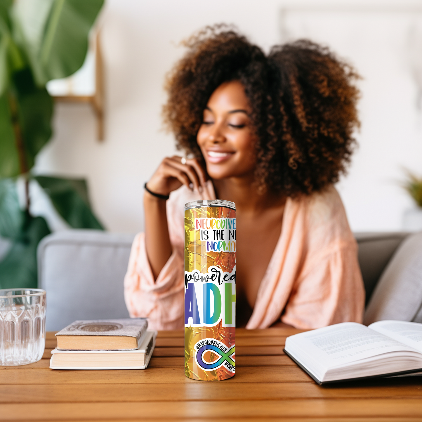 Powered by ADHD Tumbler - Neurodivergent Drinkware for Focus & Fun - Sippincity