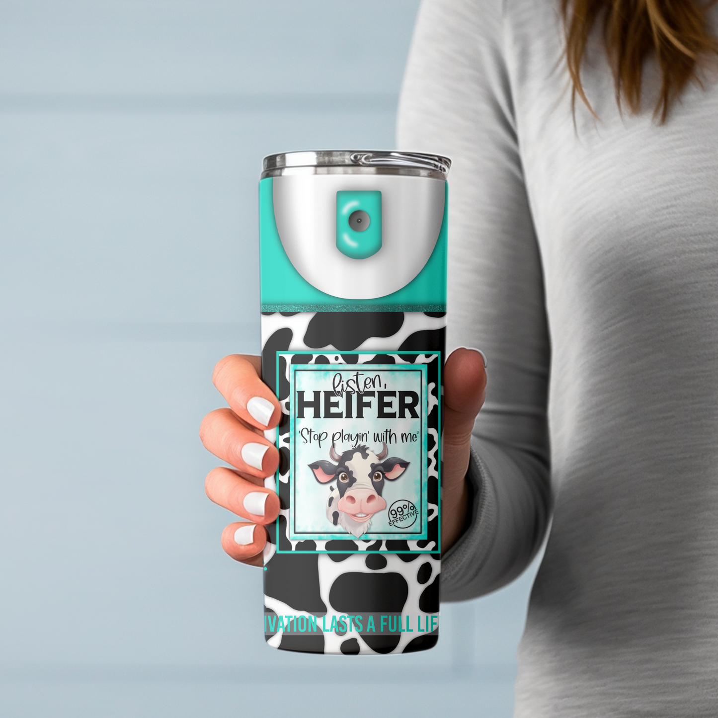 Listen Heifer 20 oz Skinny Tumbler – Funny Cow Print Cup, Sassy Farm Gift, Western Country Drinkware - Sippincity