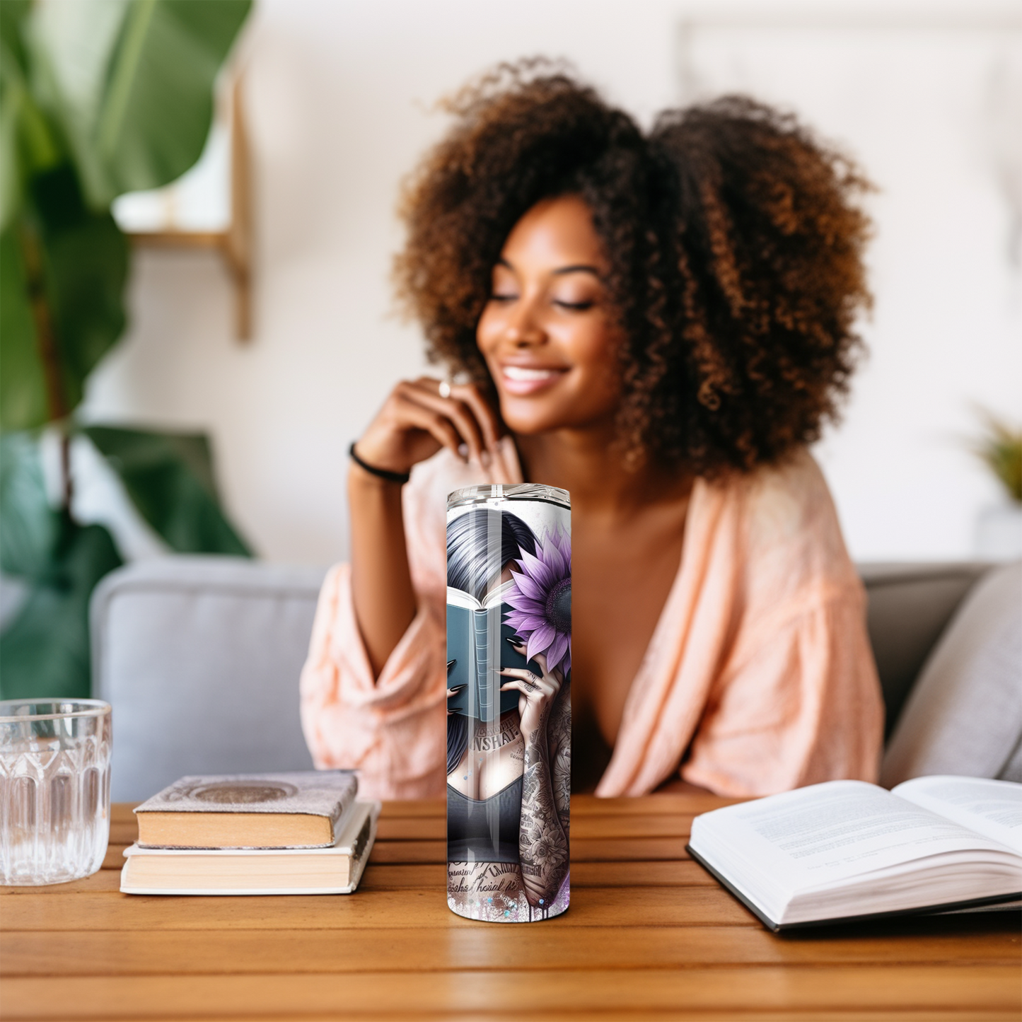 Good Girls Read Skinny Tumbler with Straw - 20oz Floral Design for Book Lovers - Sippincity