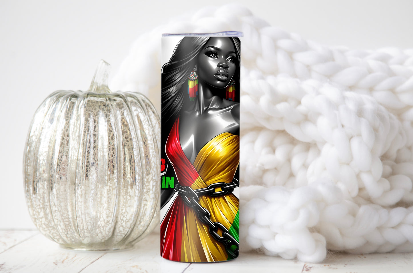 Afrocentric Tumbler – Breaking Every Chain Liberation Design