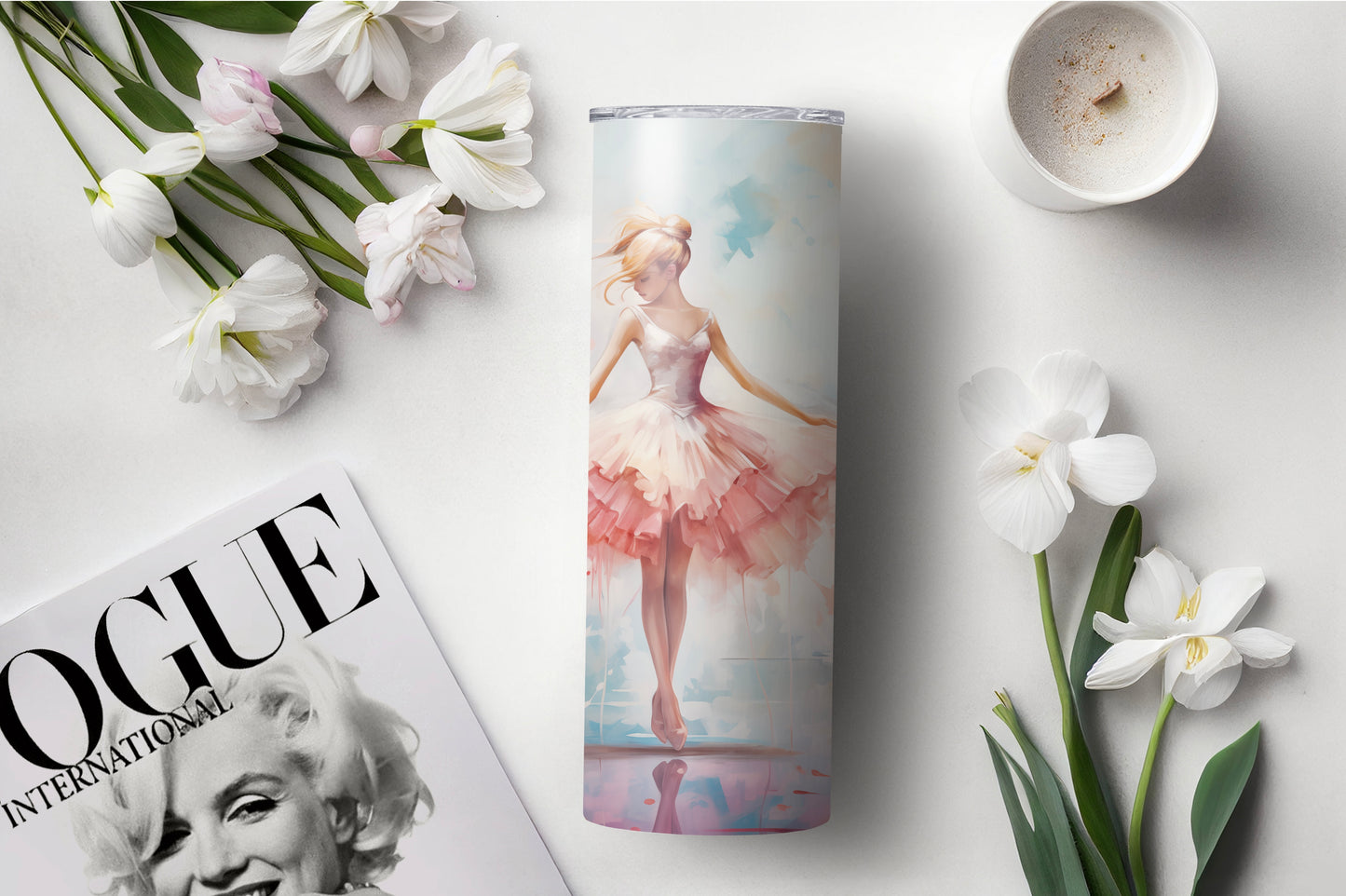 3D Ballet Tutu 20 oz Skinny Insulated Tumbler – Gift for Her