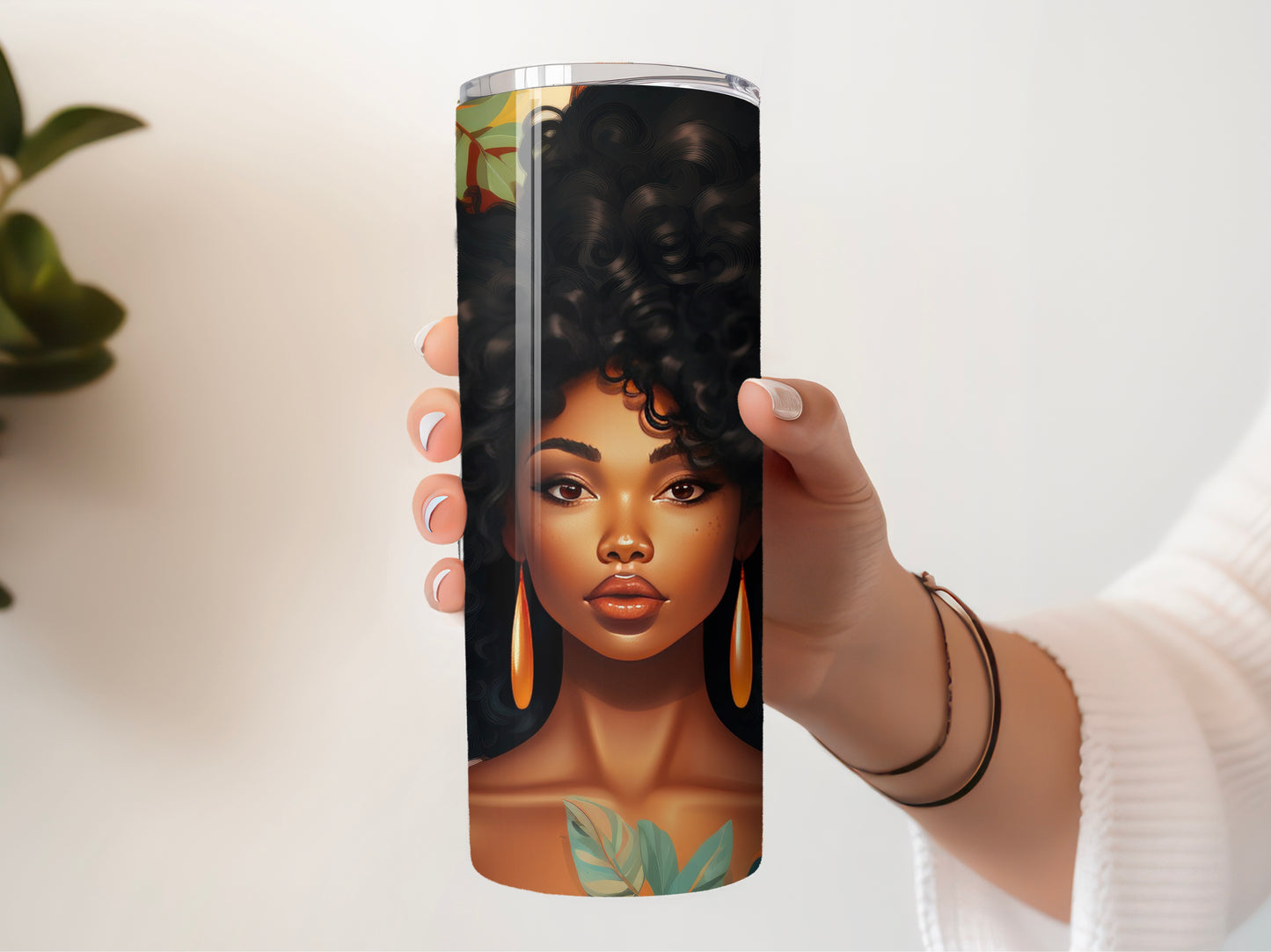 Tumbler Cup Black African American Woman 20oz - Sippincity