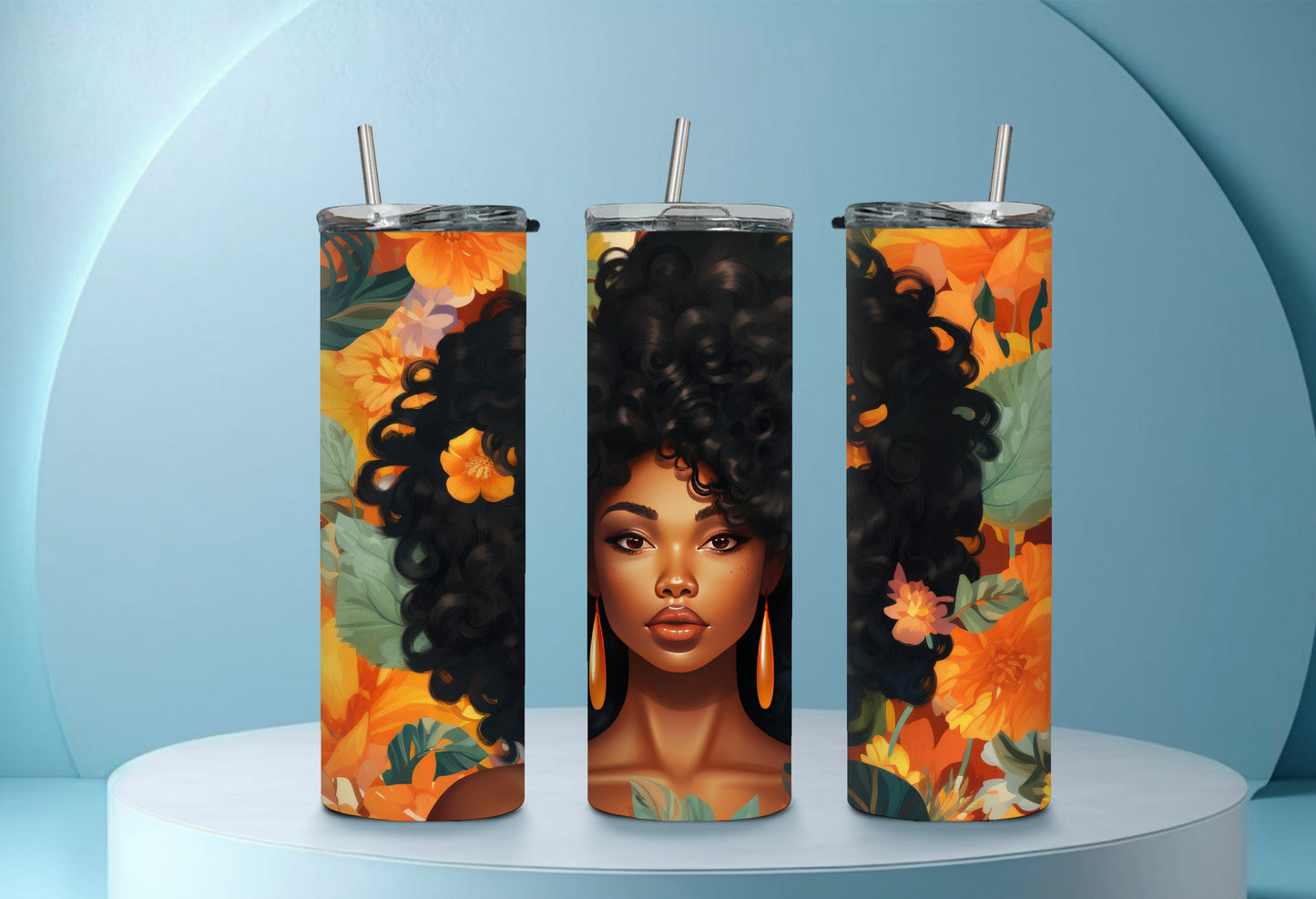 Tumbler Cup Black African American Woman 20oz - Sippincity