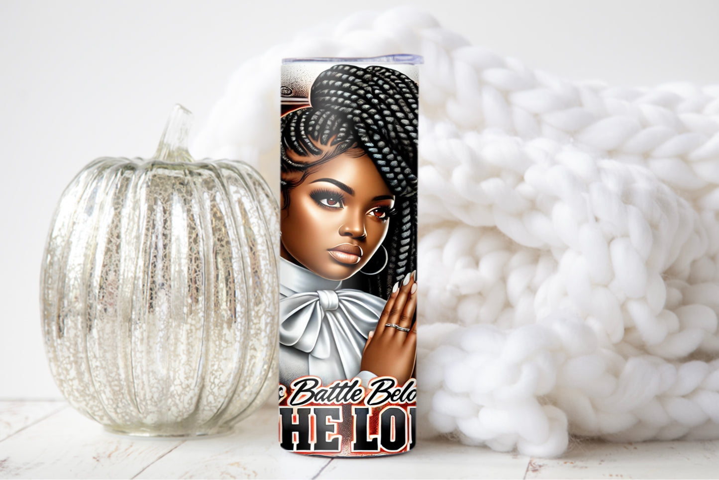 20 oz Faith Tumbler – This Battle Belongs to the Lord Design